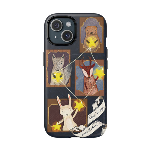 Celestial Animal Stars iPhone Case, Tough Magnetic Cover, Nature Theme, Unique Cute Animal Gifts, iPhone 14 15 16 pro max