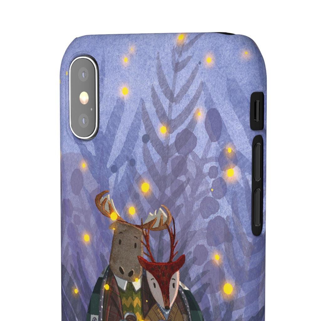 Whimsical Animal Lovers Snap Cases - Cozy Phone Protection, Gift for Nature Lovers, Holiday Decor, Cute Character Design, Animal Couple