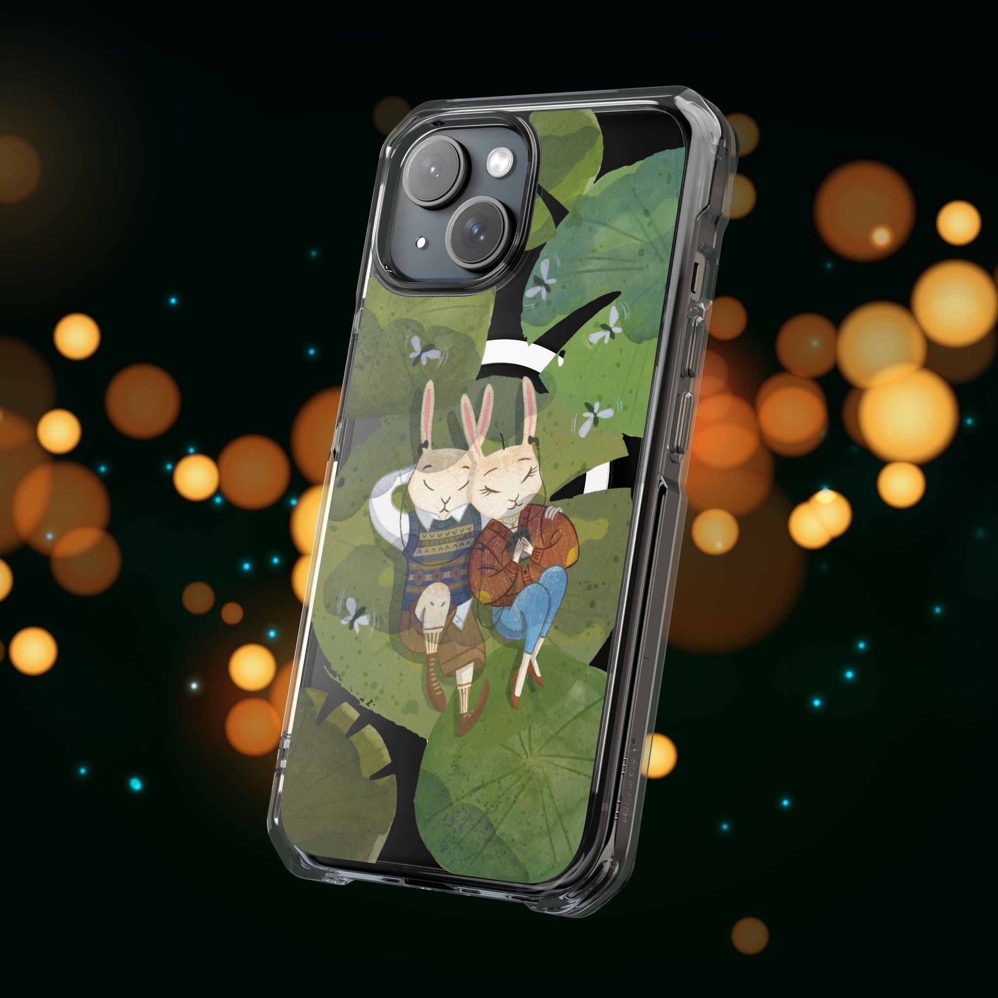 Cute Animal Lovers Phone Case, Magnetic Clear Impact Cases for Nature Enthusiasts, Eco-Friendly Gift, Cute Bunny Design, Unique Phone Cover