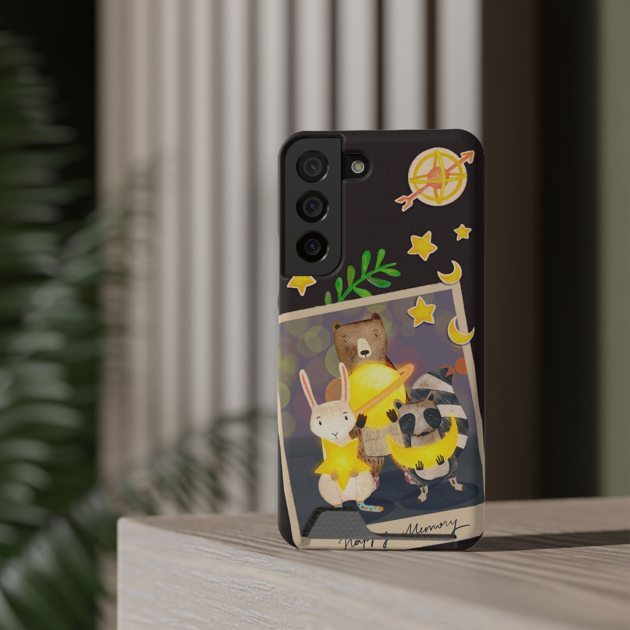 Whimsical Phone Case with Card Holder - Cute Animal Friends Design, Perfect Gift for Animal Lovers, Birthday, Everyday Use, Cute Accessory