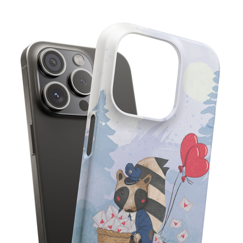 Whimsical Animal Snap Case with Love Balloons, Cute Phone Case, Valentine's Day Gift, Animal Lover Accessory, Creative Phone Cover