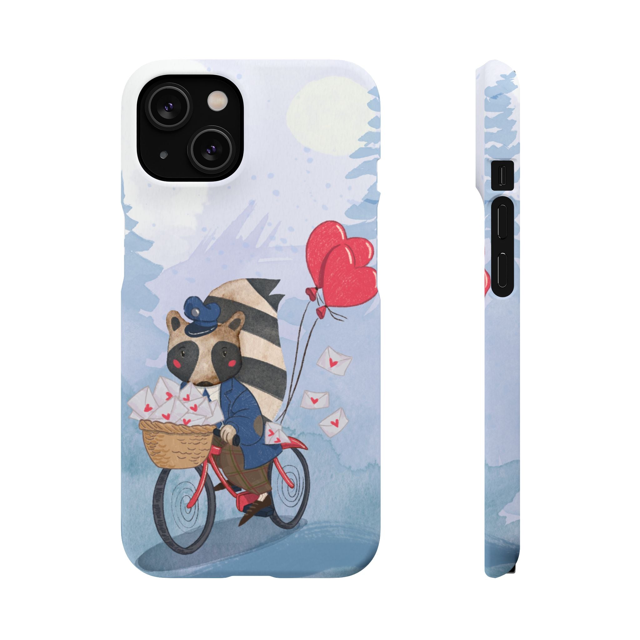 Whimsical Animal Snap Case with Love Balloons, Cute Phone Case, Valentine's Day Gift, Animal Lover Accessory, Creative Phone Cover