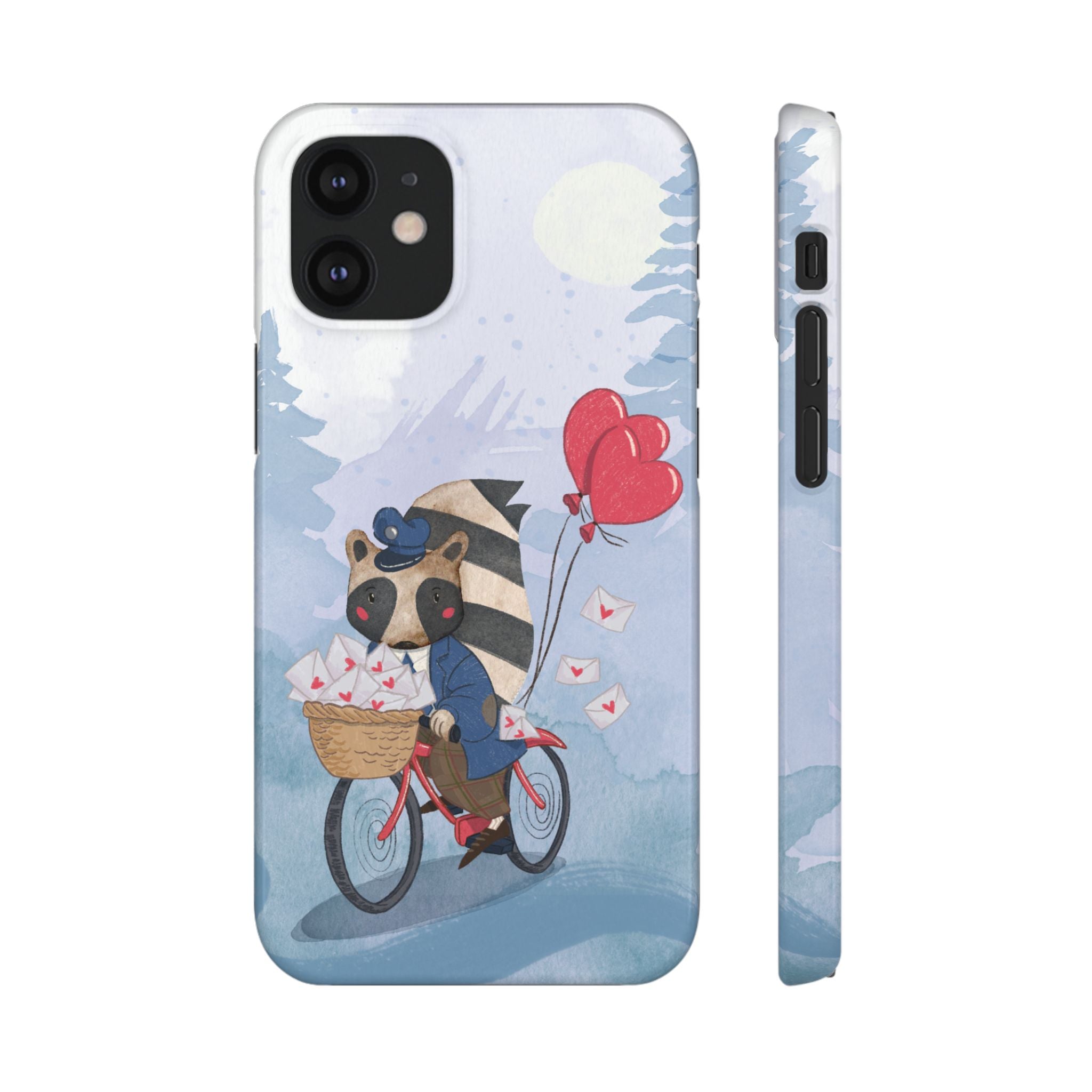 Whimsical Animal Snap Case with Love Balloons, Cute Phone Case, Valentine's Day Gift, Animal Lover Accessory, Creative Phone Cover