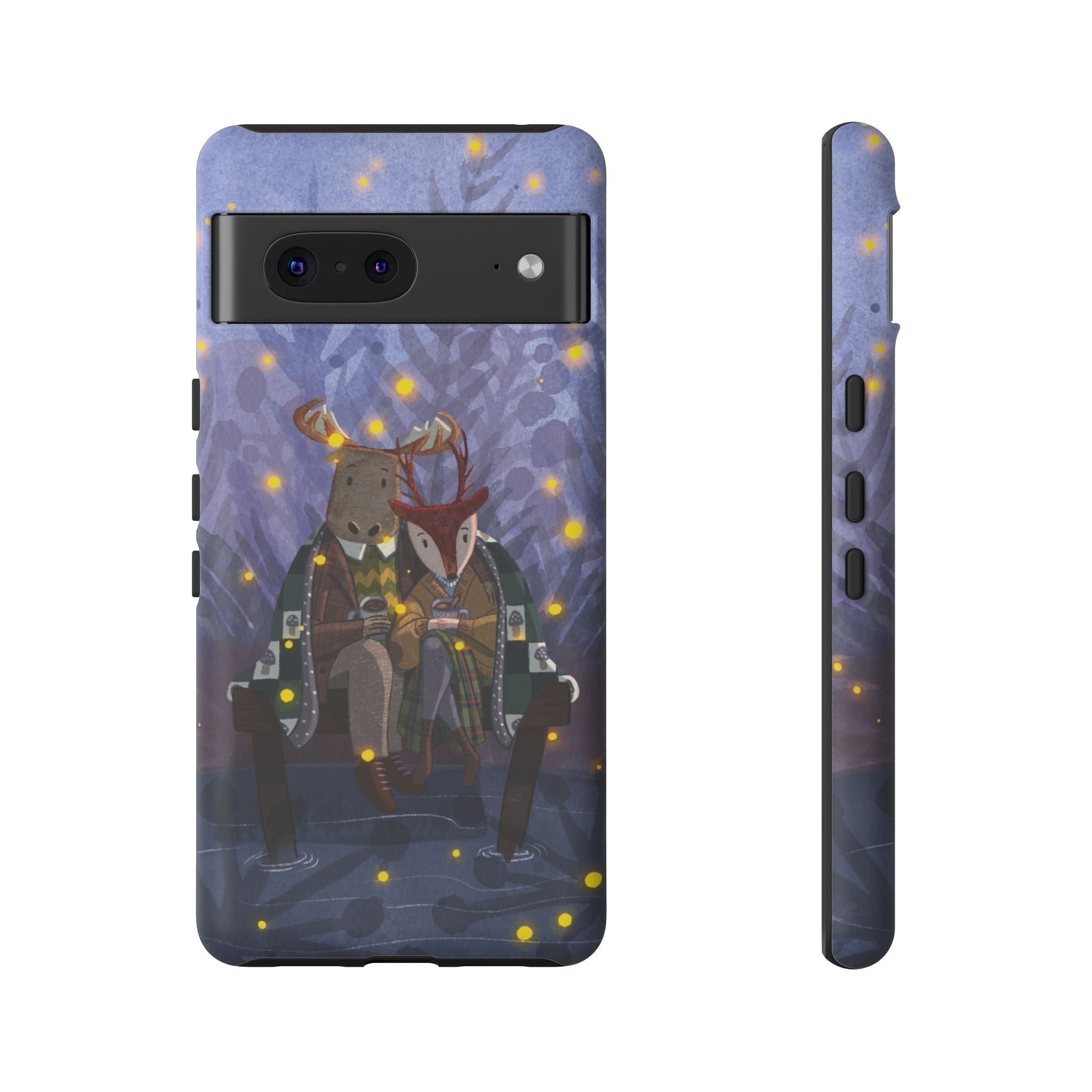 Cozy Couple Phone Case, Cute Animal Lovers Gift, Nature Aesthetic, Perfect for Holidays, Personalized Phone Accessories, Gift for Her