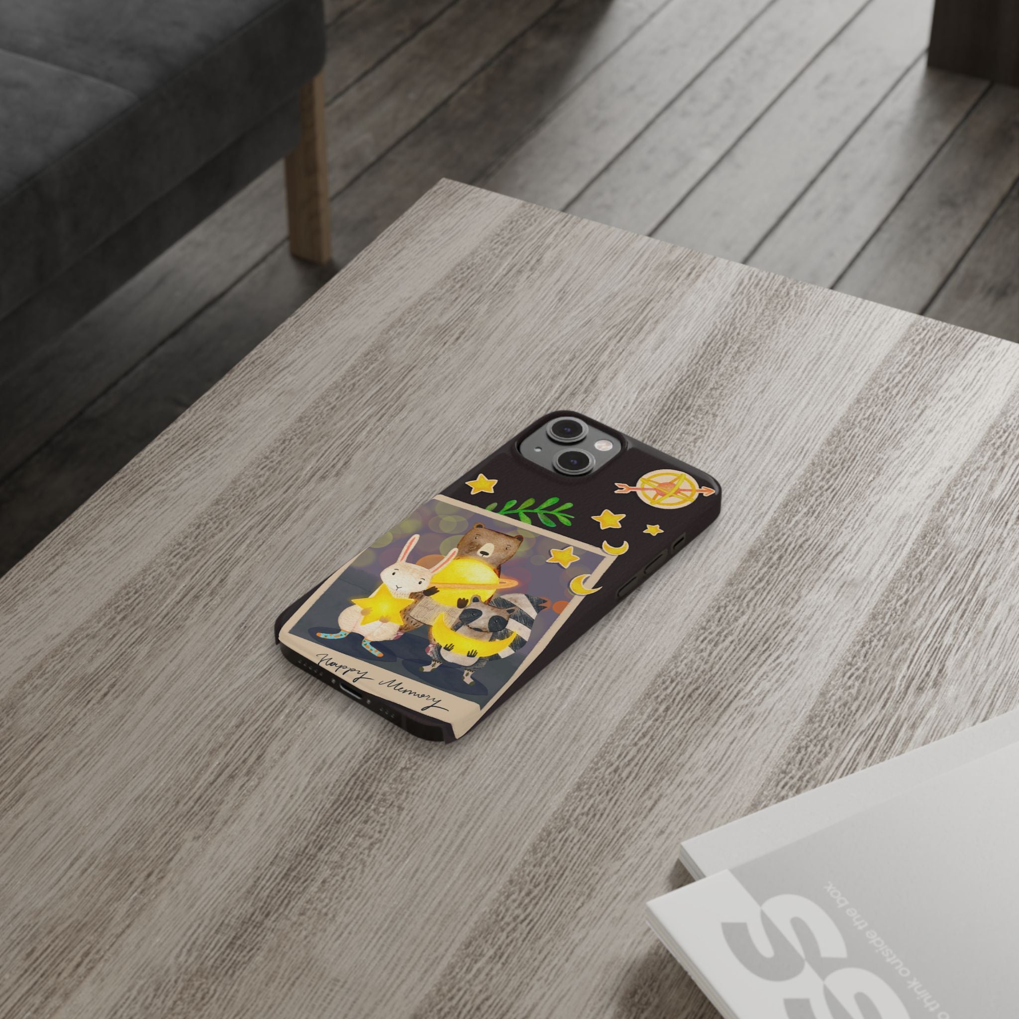 Happy Memory Animal Slim Case, Starry Night Friends iPhone Cover, Kawaii Photo Design, iPhone 8 9 X XR 12 13 14 15 16