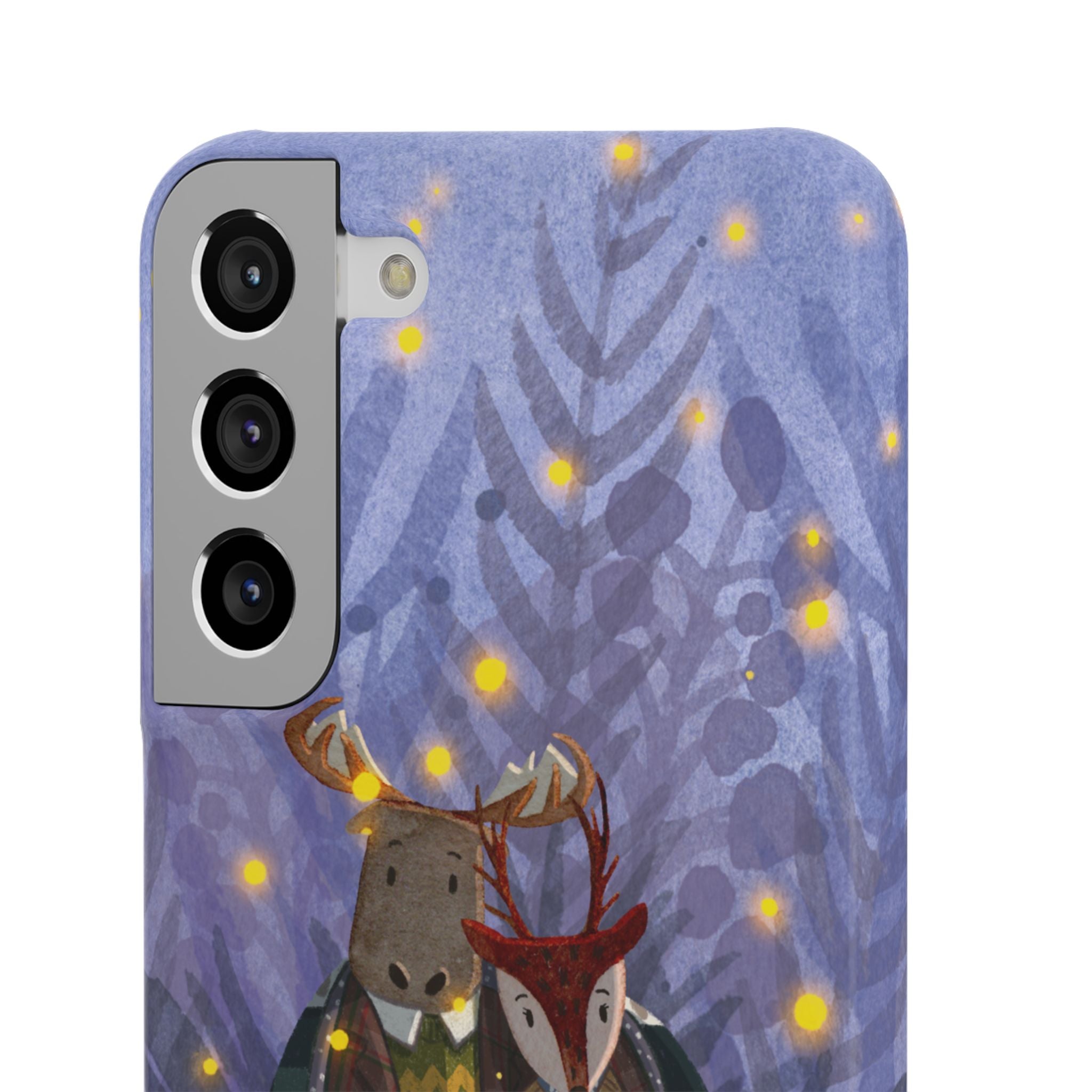 Whimsical Animal Lovers Snap Cases - Cozy Phone Protection, Gift for Nature Lovers, Holiday Decor, Cute Character Design, Animal Couple