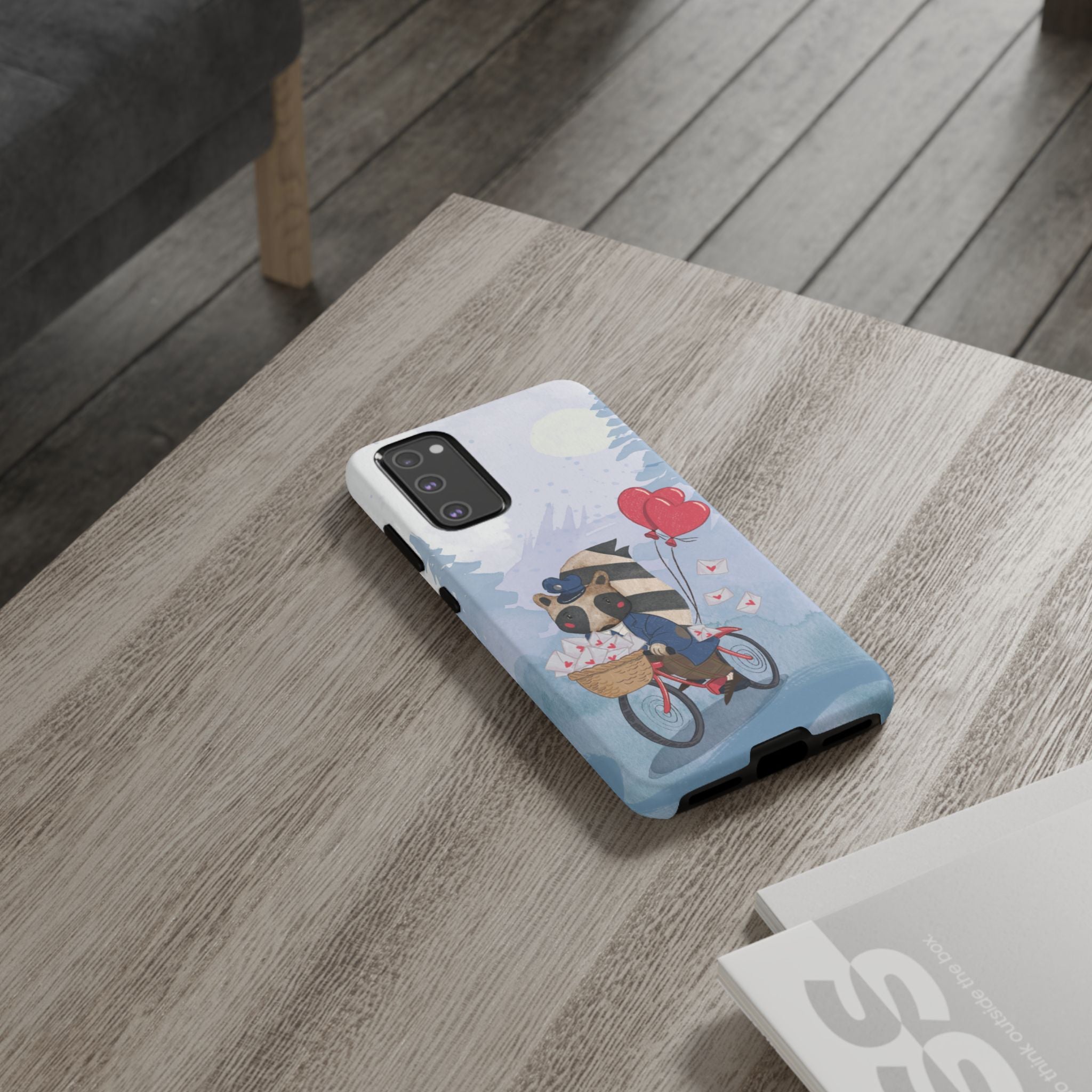 Cute Raccoon Phone Case, Tough Case for Animal Lovers, Valentine's Day Gift, Whimsical Phone Accessory, Gifts for Kids