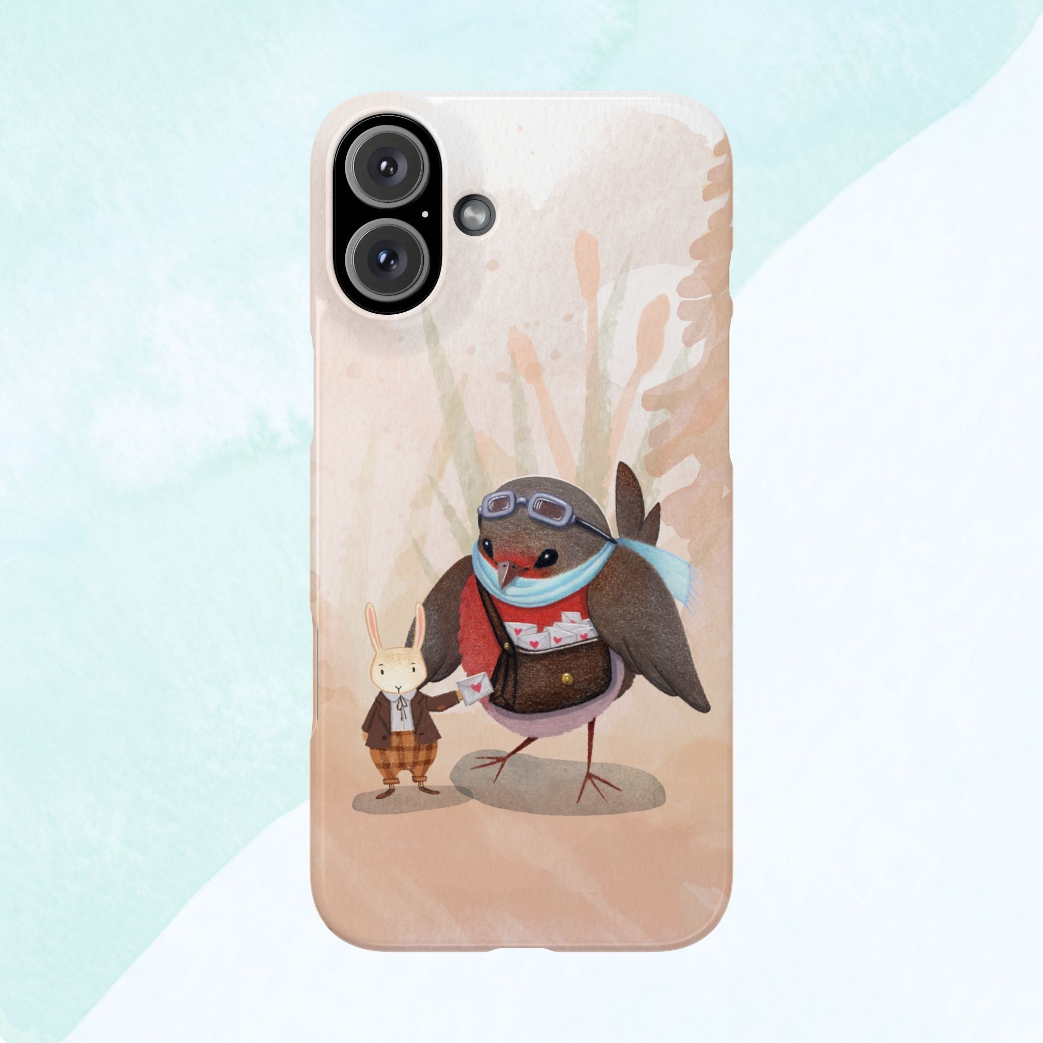 Whimsical Animal Snap Cases, Cute Phone Case, Handmade Bird and Bunny Design, Gift for Animal Lovers, Unique Smartphone Cover