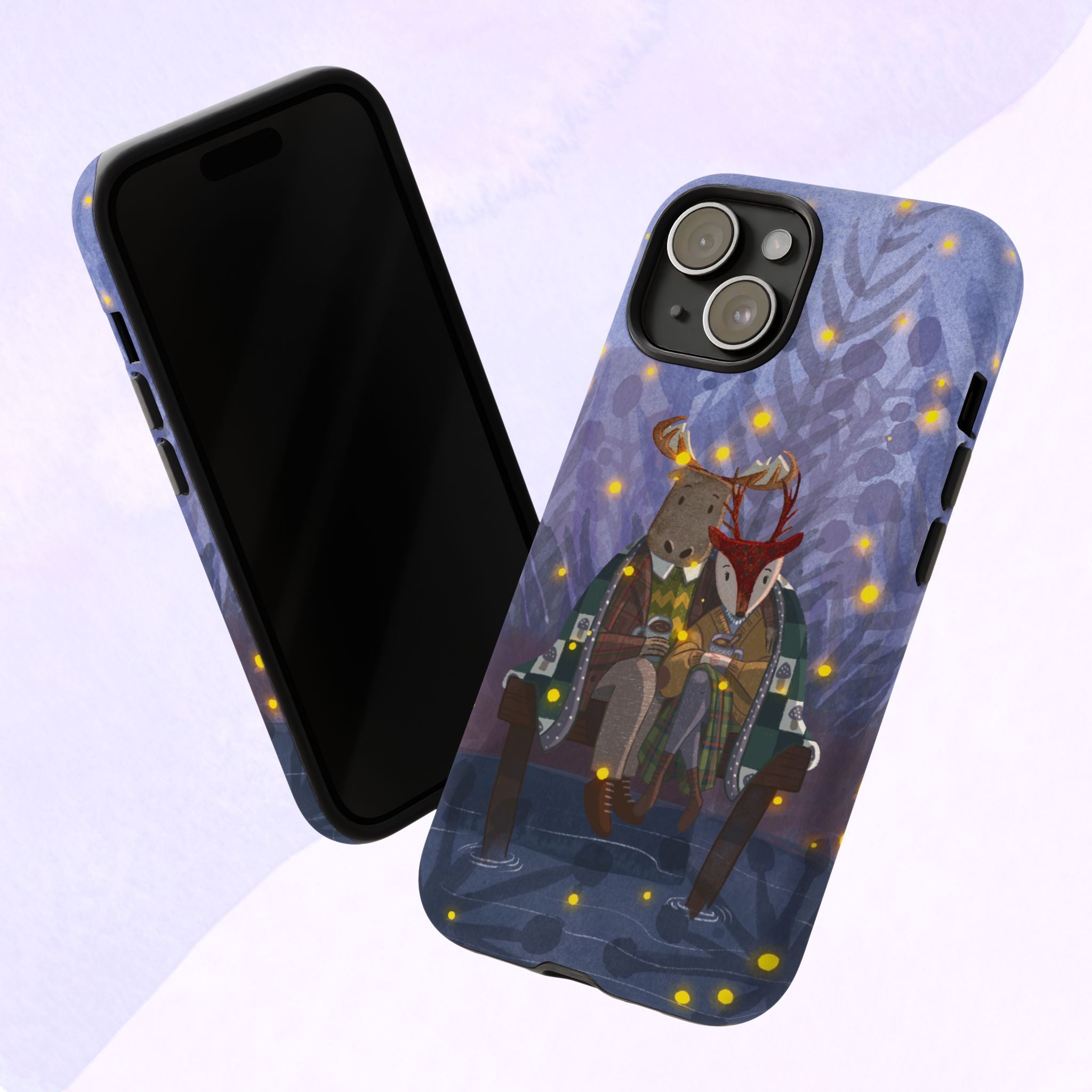Cozy Couple Phone Case, Cute Animal Lovers Gift, Nature Aesthetic, Perfect for Holidays, Personalized Phone Accessories, Gift for Her