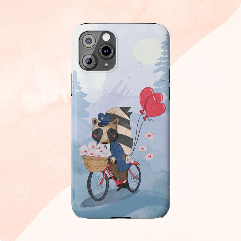 Whimsical Raccoon Slim Phone Case | Cute Animal Design | Perfect for Nature Lovers, Gifts, Birthdays, Valentines Day, Everyday Use