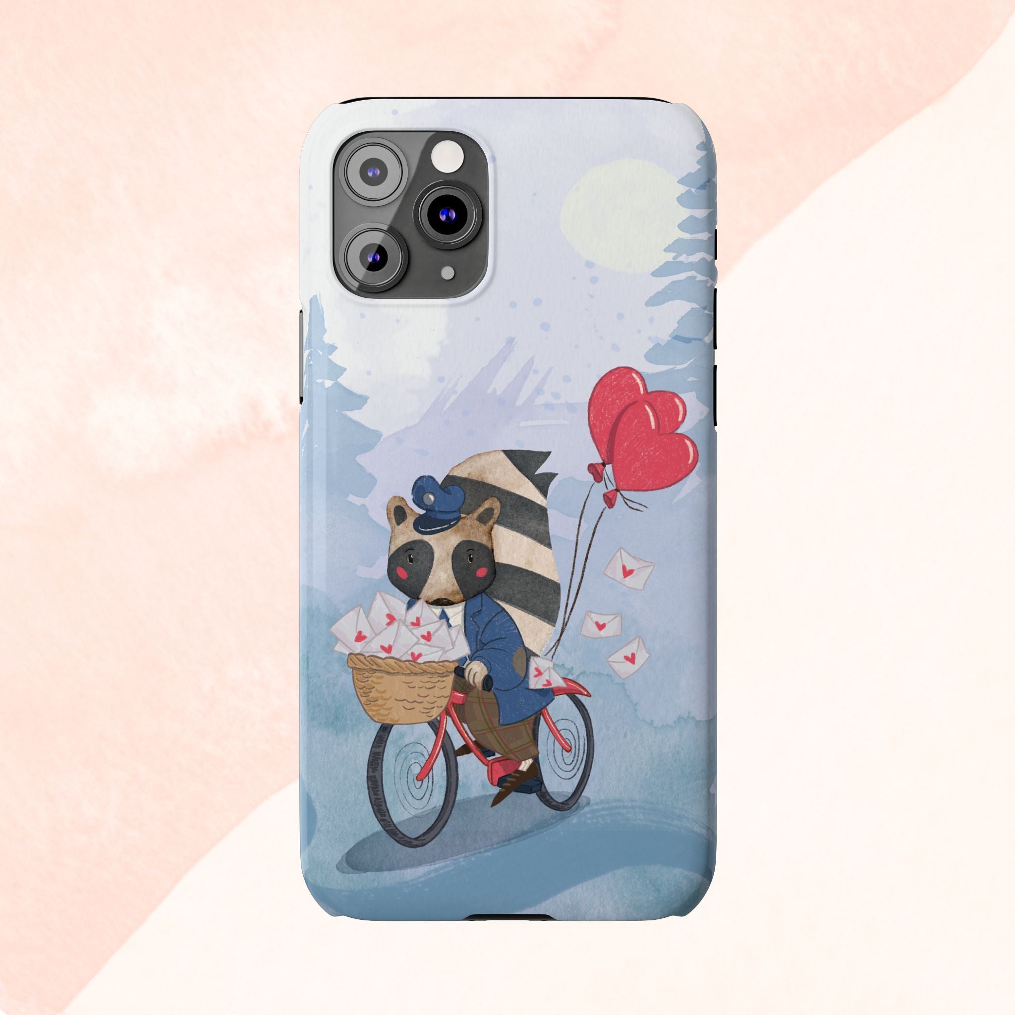 Whimsical Raccoon Slim Phone Case | Cute Animal Design | Perfect for Nature Lovers, Gifts, Birthdays, Valentines Day, Everyday Use