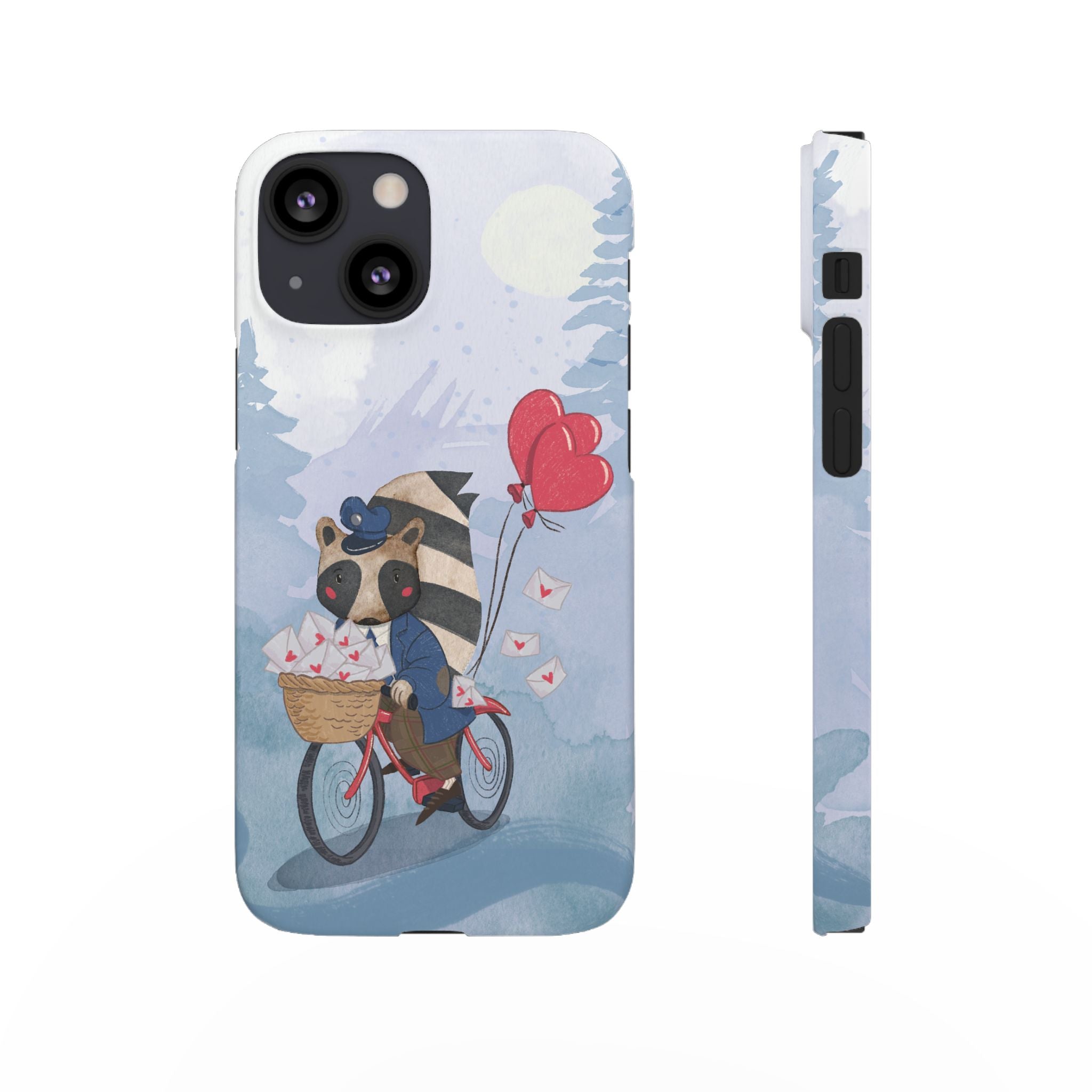 Whimsical Animal Snap Case with Love Balloons, Cute Phone Case, Valentine's Day Gift, Animal Lover Accessory, Creative Phone Cover