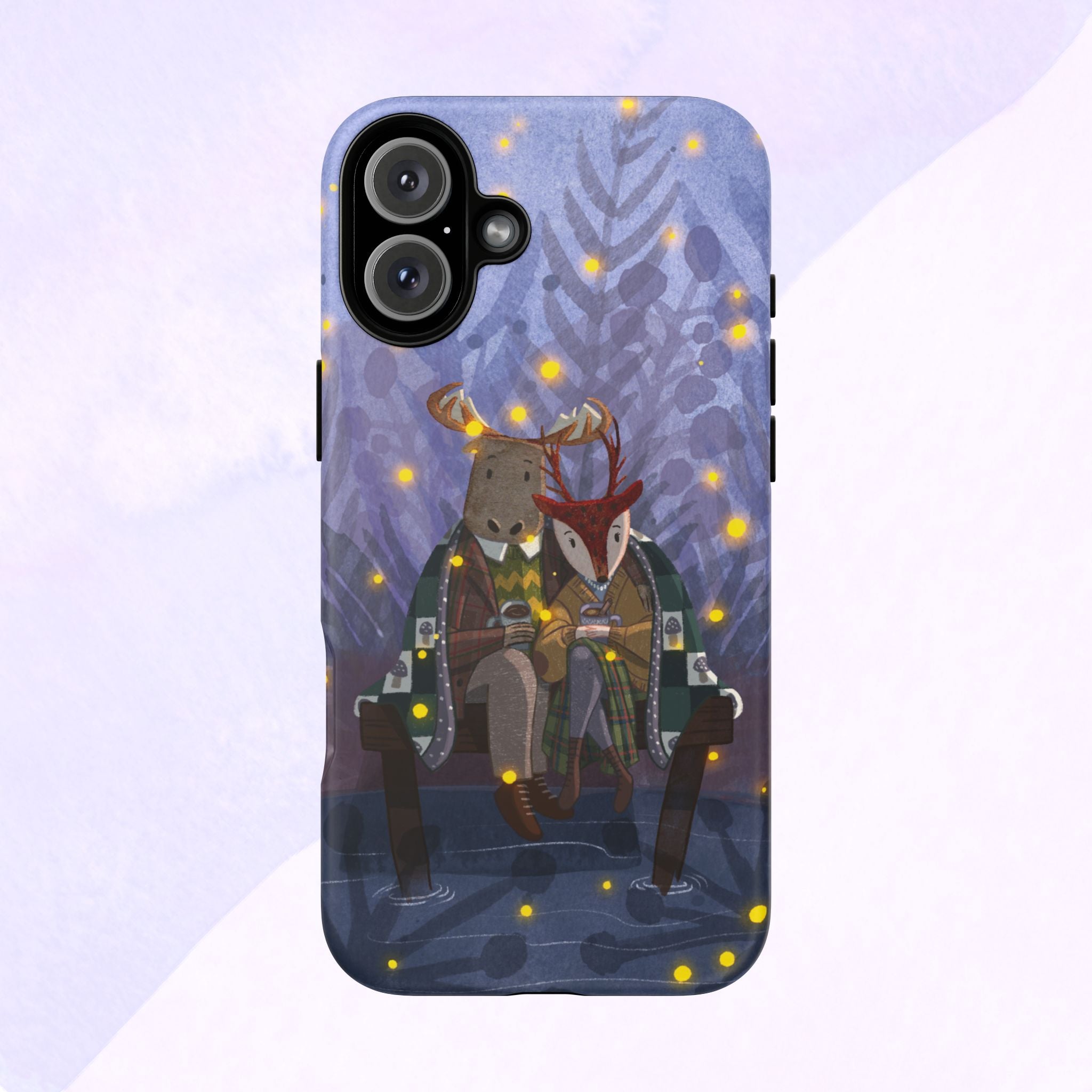 Cozy Couple Phone Case, Cute Animal Lovers Gift, Nature Aesthetic, Perfect for Holidays, Personalized Phone Accessories, Gift for Her