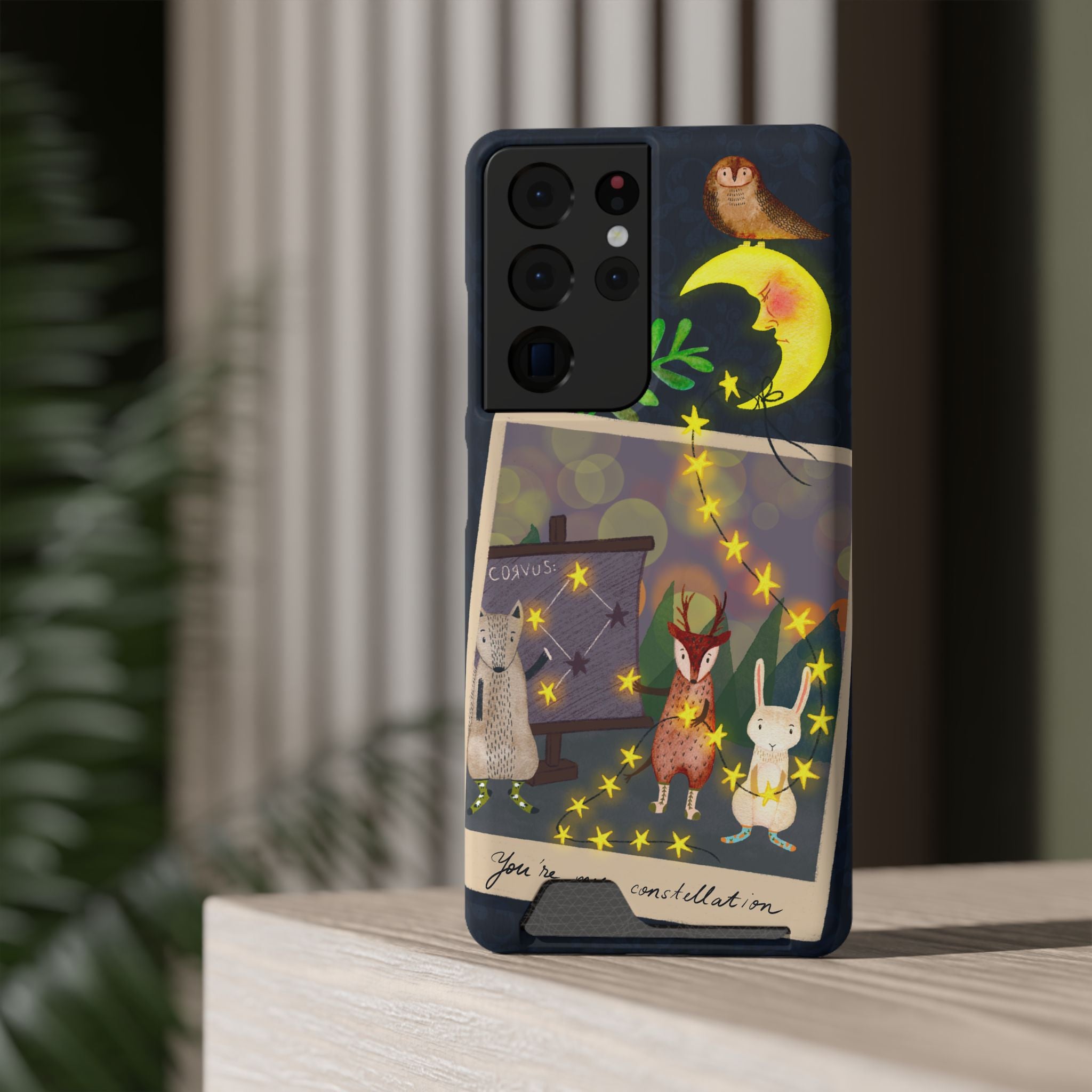 Woodland Astronomy Class Phone Case - Whimsical Forest Animals Learning Constellations - Cute iPhone 13/Samsung Case