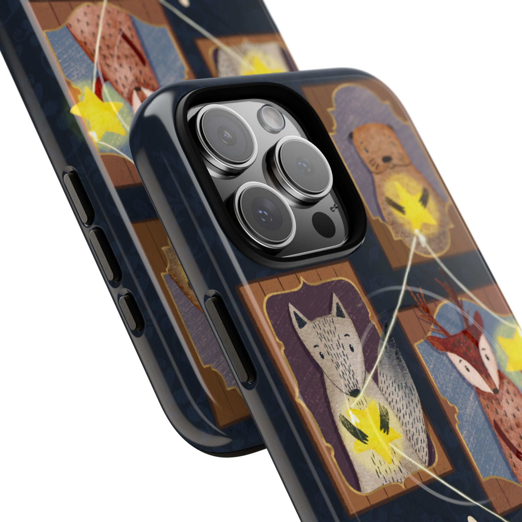 Celestial Animal Stars iPhone Case, Tough Magnetic Cover, Nature Theme, Unique Cute Animal Gifts, iPhone 14 15 16 pro max