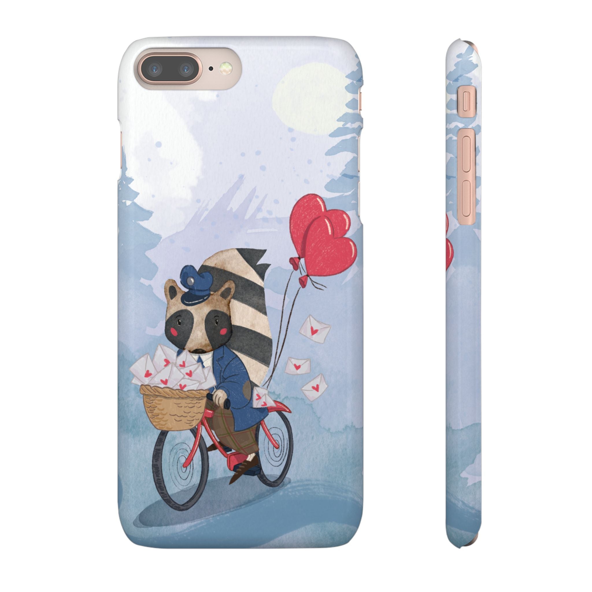 Whimsical Animal Snap Case with Love Balloons, Cute Phone Case, Valentine's Day Gift, Animal Lover Accessory, Creative Phone Cover