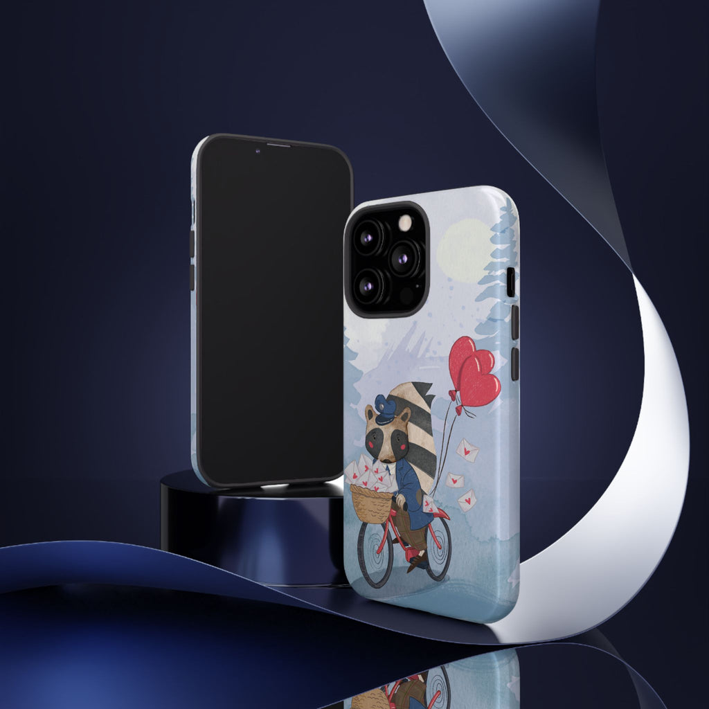Cute Raccoon Phone Case, Tough Case for Animal Lovers, Valentine's Day Gift, Whimsical Phone Accessory, Gifts for Kids