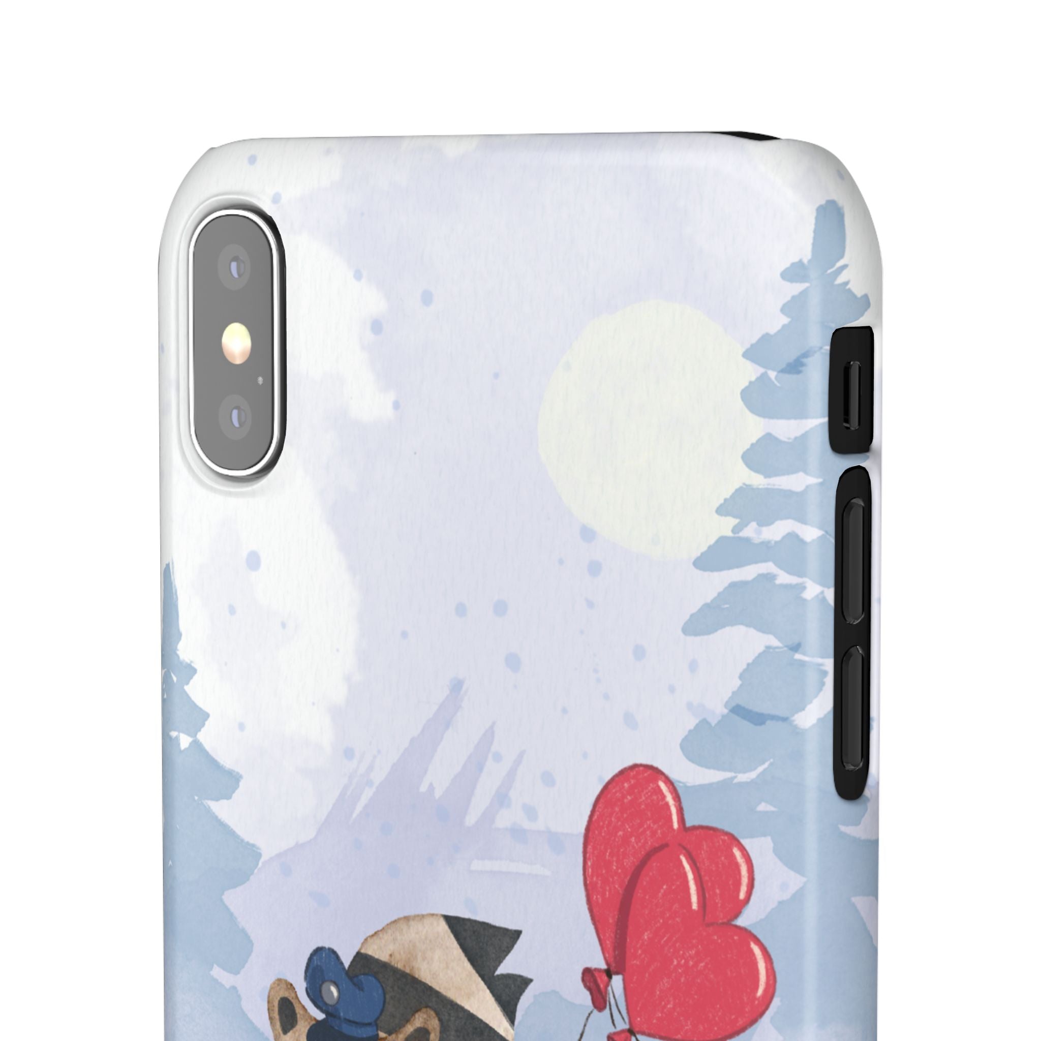 Whimsical Animal Snap Case with Love Balloons, Cute Phone Case, Valentine's Day Gift, Animal Lover Accessory, Creative Phone Cover