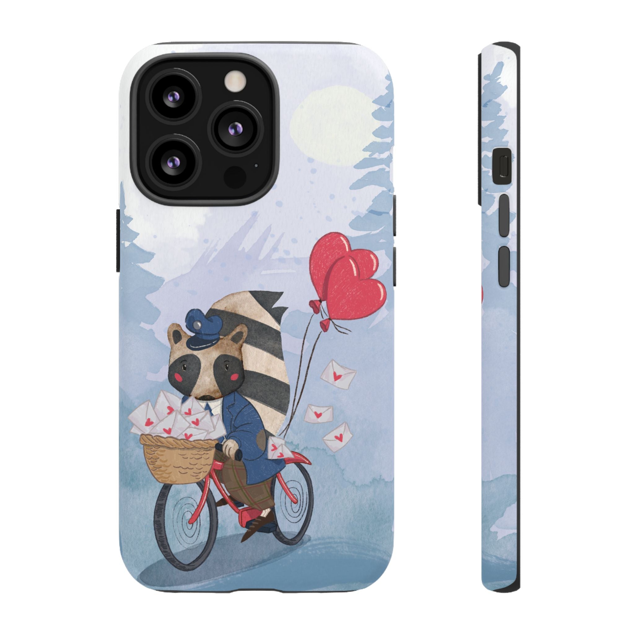 Cute Raccoon Phone Case, Tough Case for Animal Lovers, Valentine's Day Gift, Whimsical Phone Accessory, Gifts for Kids
