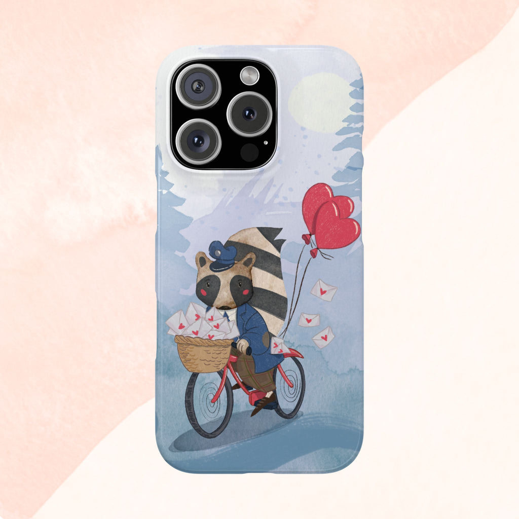 Whimsical Raccoon Slim Phone Case | Cute Animal Design | Perfect for Nature Lovers, Gifts, Birthdays, Valentines Day, Everyday Use
