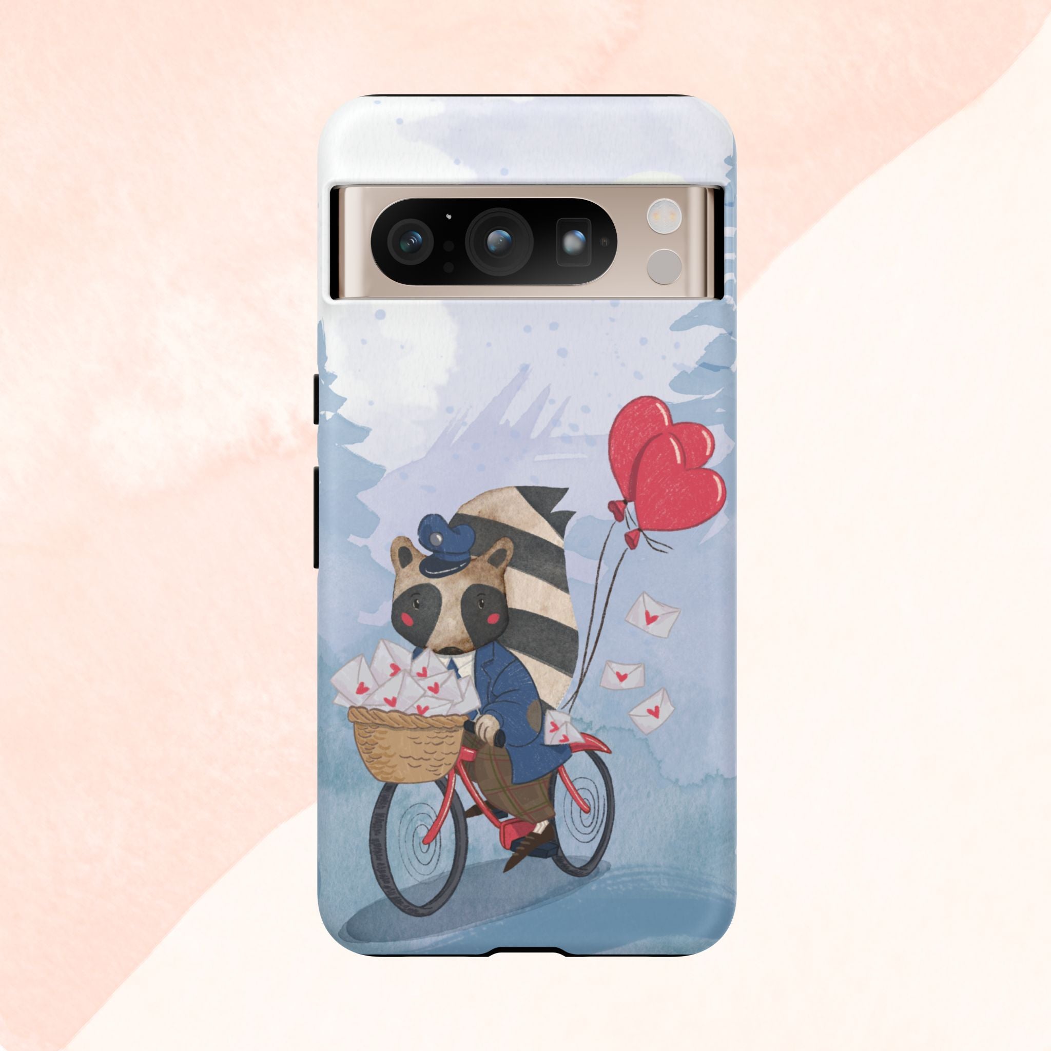 Cute Raccoon Phone Case, Tough Case for Animal Lovers, Valentine's Day Gift, Whimsical Phone Accessory, Gifts for Kids