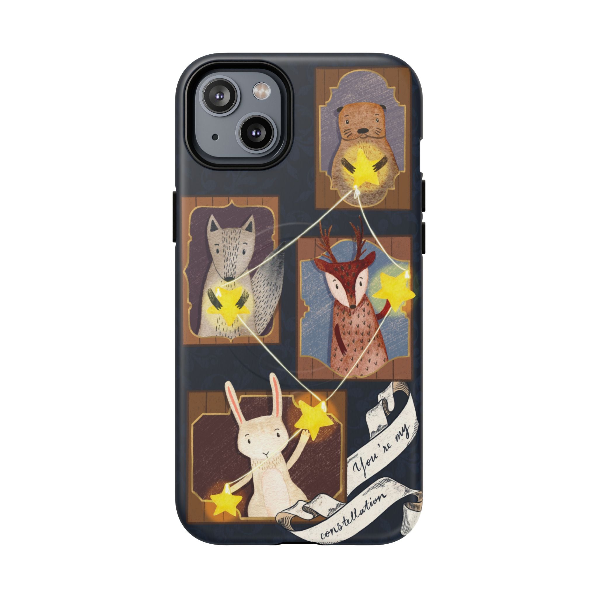 Celestial Animal Stars iPhone Case, Tough Magnetic Cover, Nature Theme, Unique Cute Animal Gifts, iPhone 14 15 16 pro max