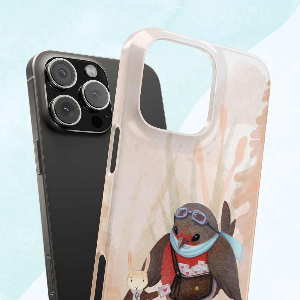Whimsical Animal Snap Cases, Cute Phone Case, Handmade Bird and Bunny Design, Gift for Animal Lovers, Unique Smartphone Cover