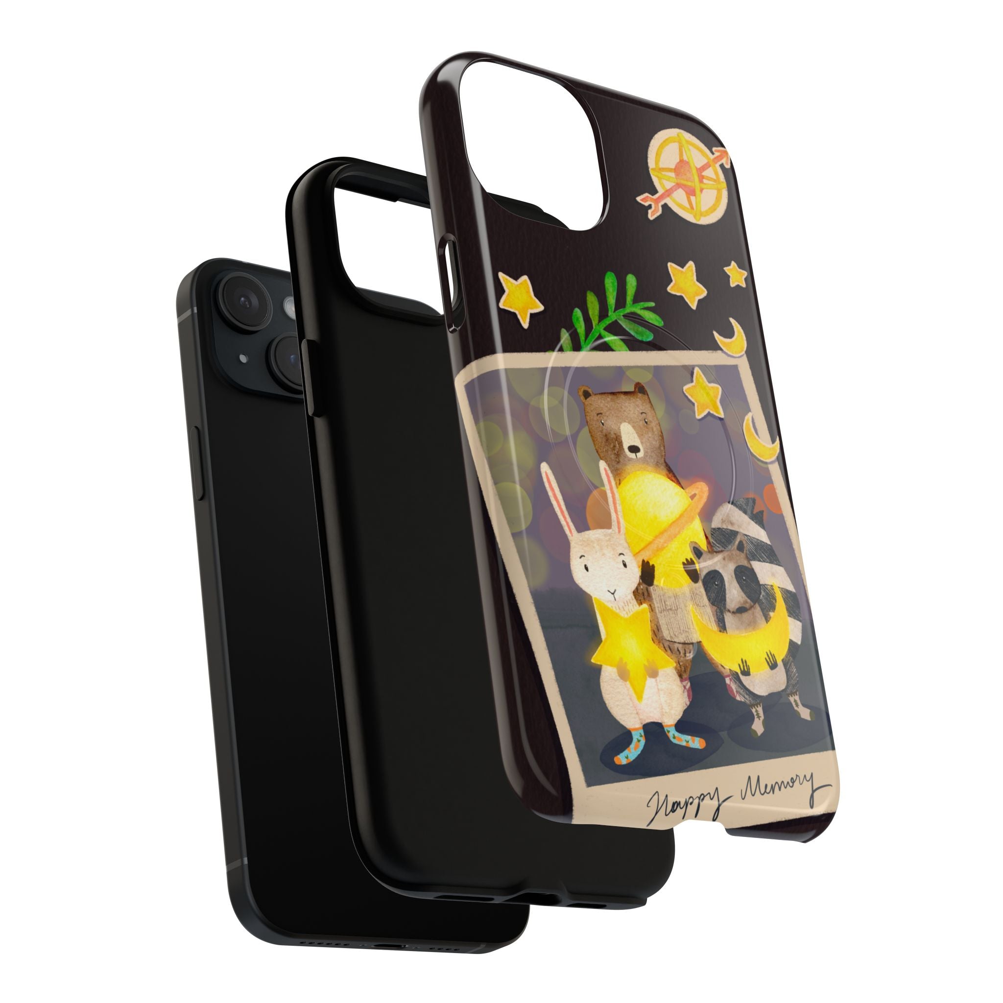 Tough Magnetic Cases, Whimsical Animal Phone Case, Cute Bear Rabbit Raccoon Design, Cute gift for her, Birthdays, iPhone 14 15 16 pro max