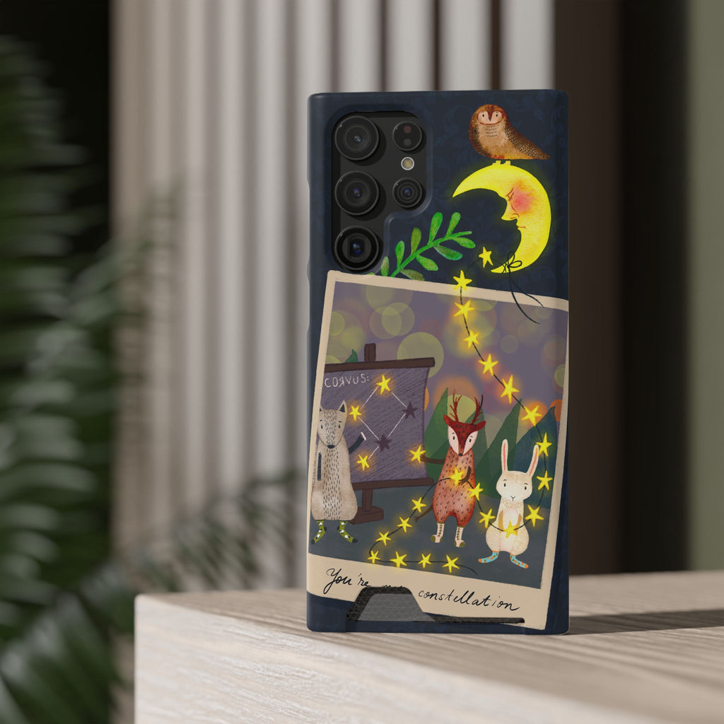Woodland Astronomy Class Phone Case - Whimsical Forest Animals Learning Constellations - Cute iPhone 13/Samsung Case