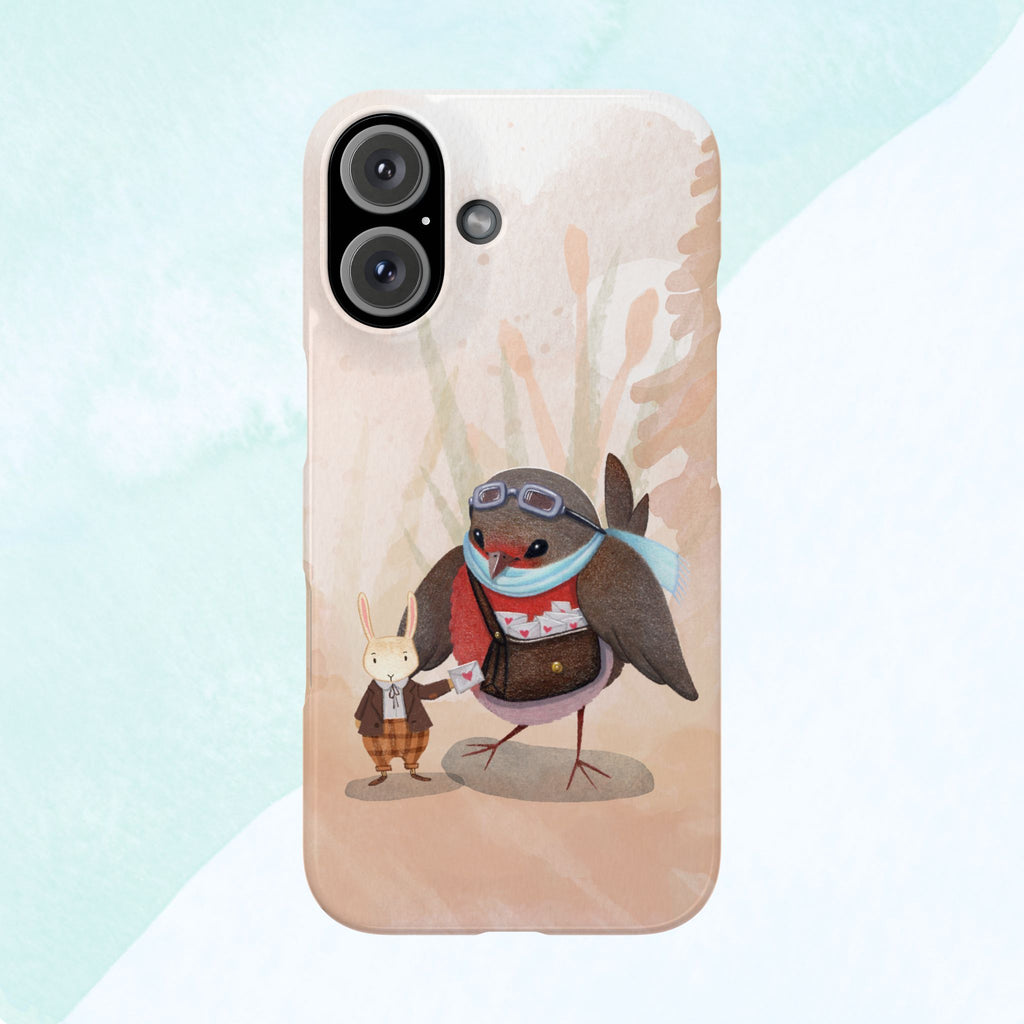 Whimsical Animal Snap Cases, Cute Phone Case, Handmade Bird and Bunny Design, Gift for Animal Lovers, Unique Smartphone Cover