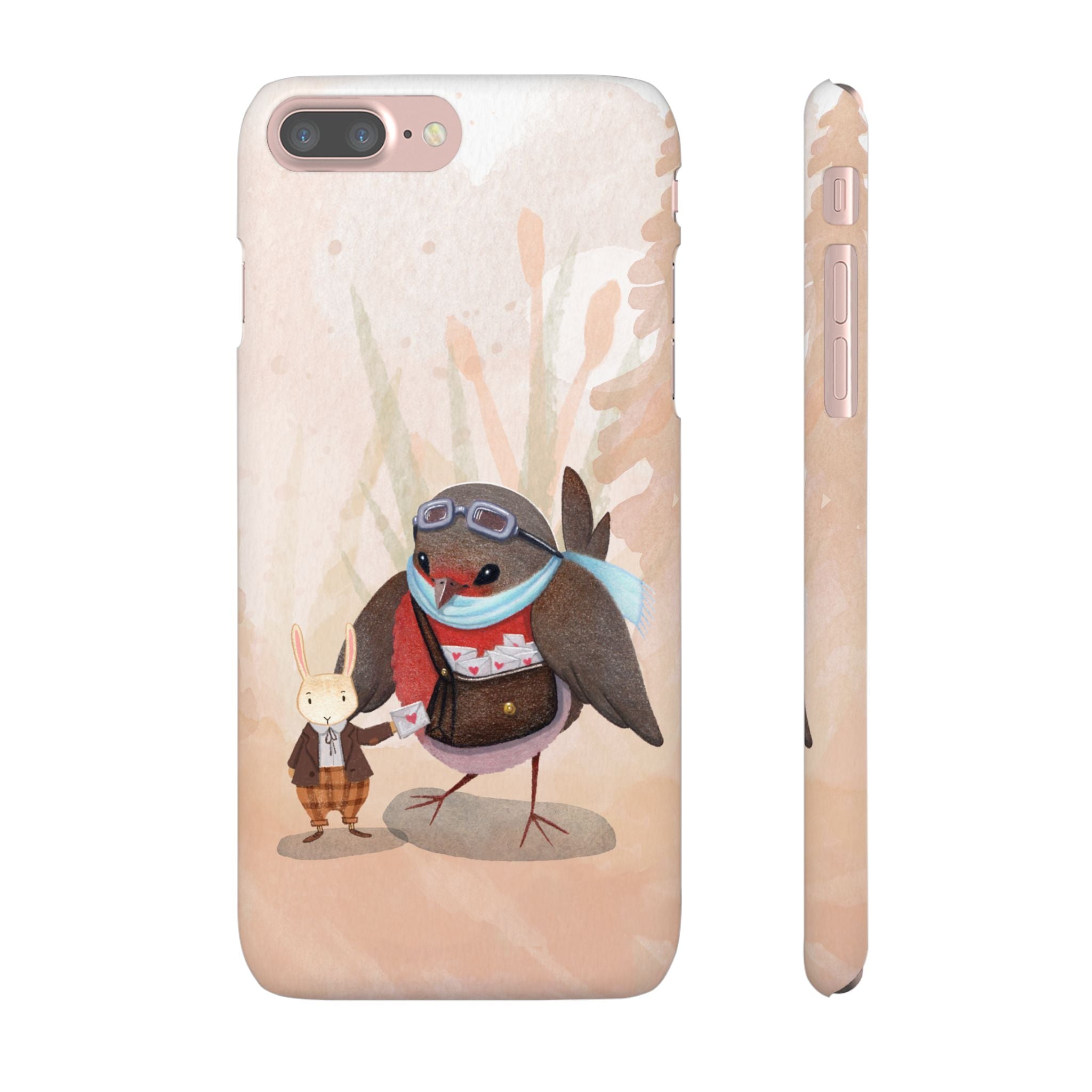Whimsical Animal Snap Cases, Cute Phone Case, Handmade Bird and Bunny Design, Gift for Animal Lovers, Unique Smartphone Cover