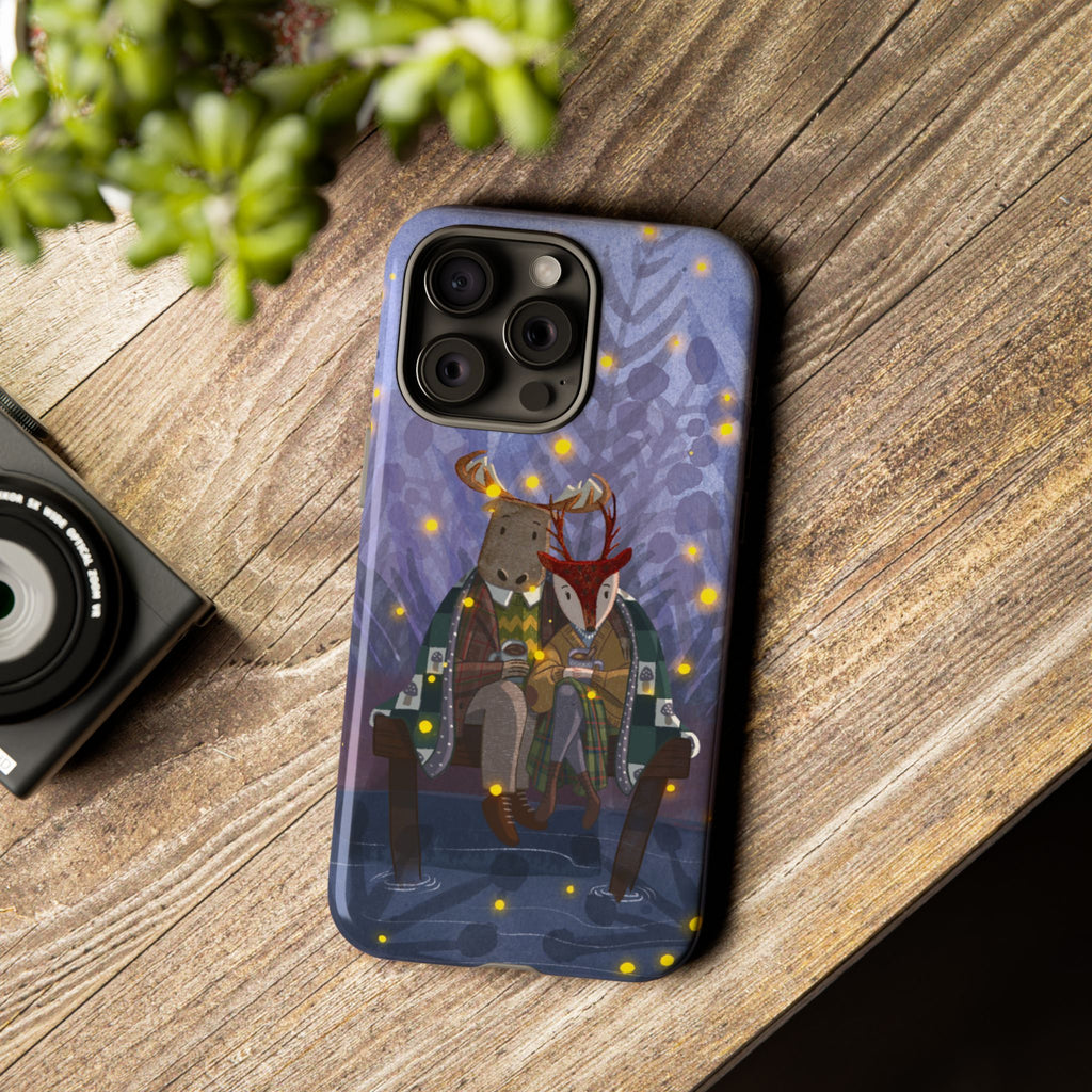 Cozy Couple Phone Case, Cute Animal Lovers Gift, Nature Aesthetic, Perfect for Holidays, Personalized Phone Accessories, Gift for Her