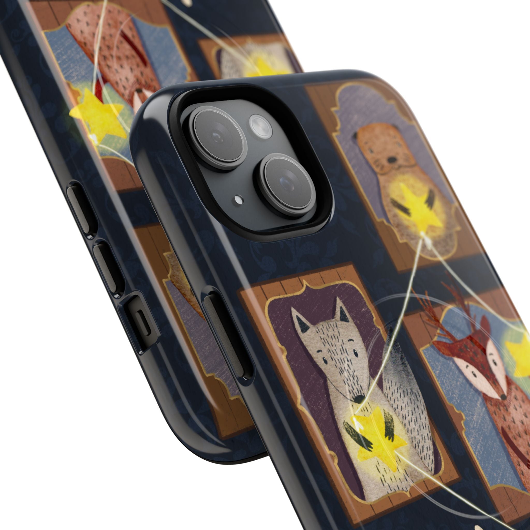 Celestial Animal Stars iPhone Case, Tough Magnetic Cover, Nature Theme, Unique Cute Animal Gifts, iPhone 14 15 16 pro max