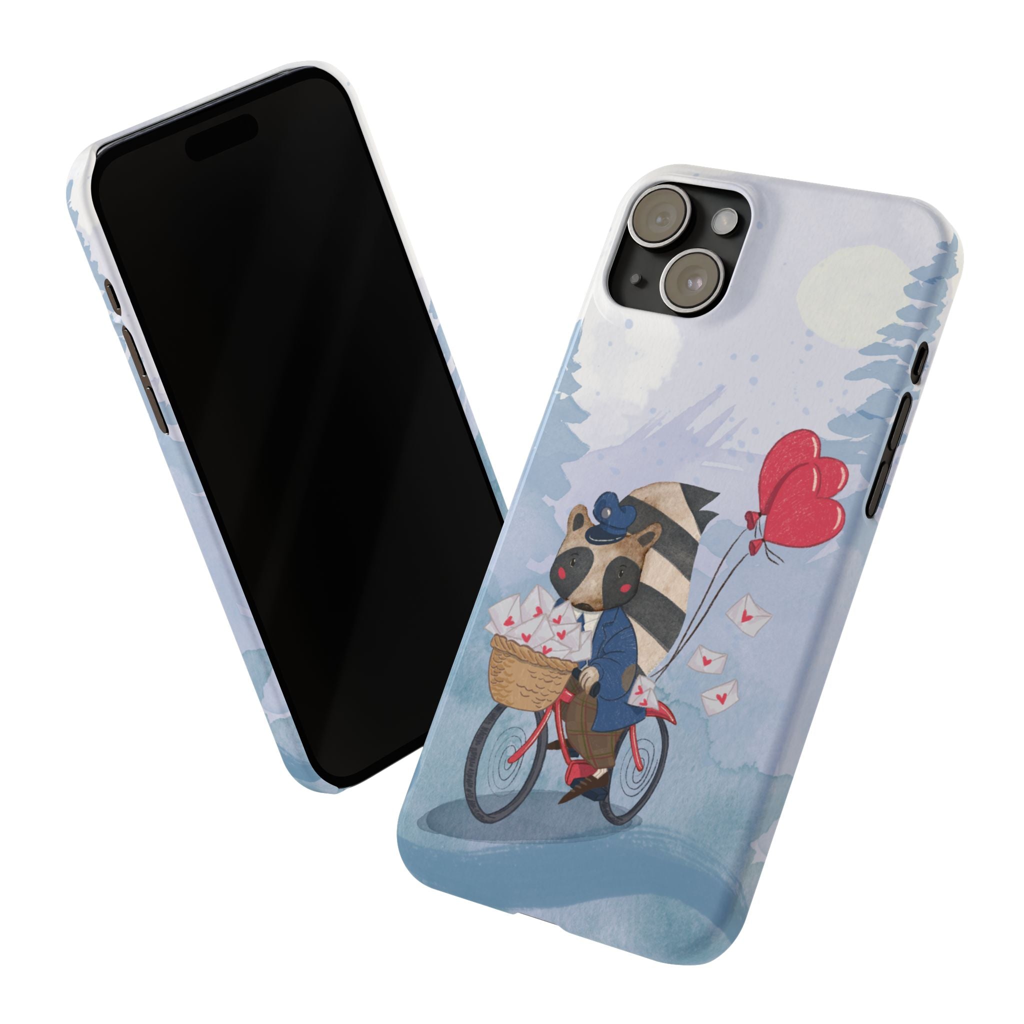 Whimsical Raccoon Slim Phone Case | Cute Animal Design | Perfect for Nature Lovers, Gifts, Birthdays, Valentines Day, Everyday Use
