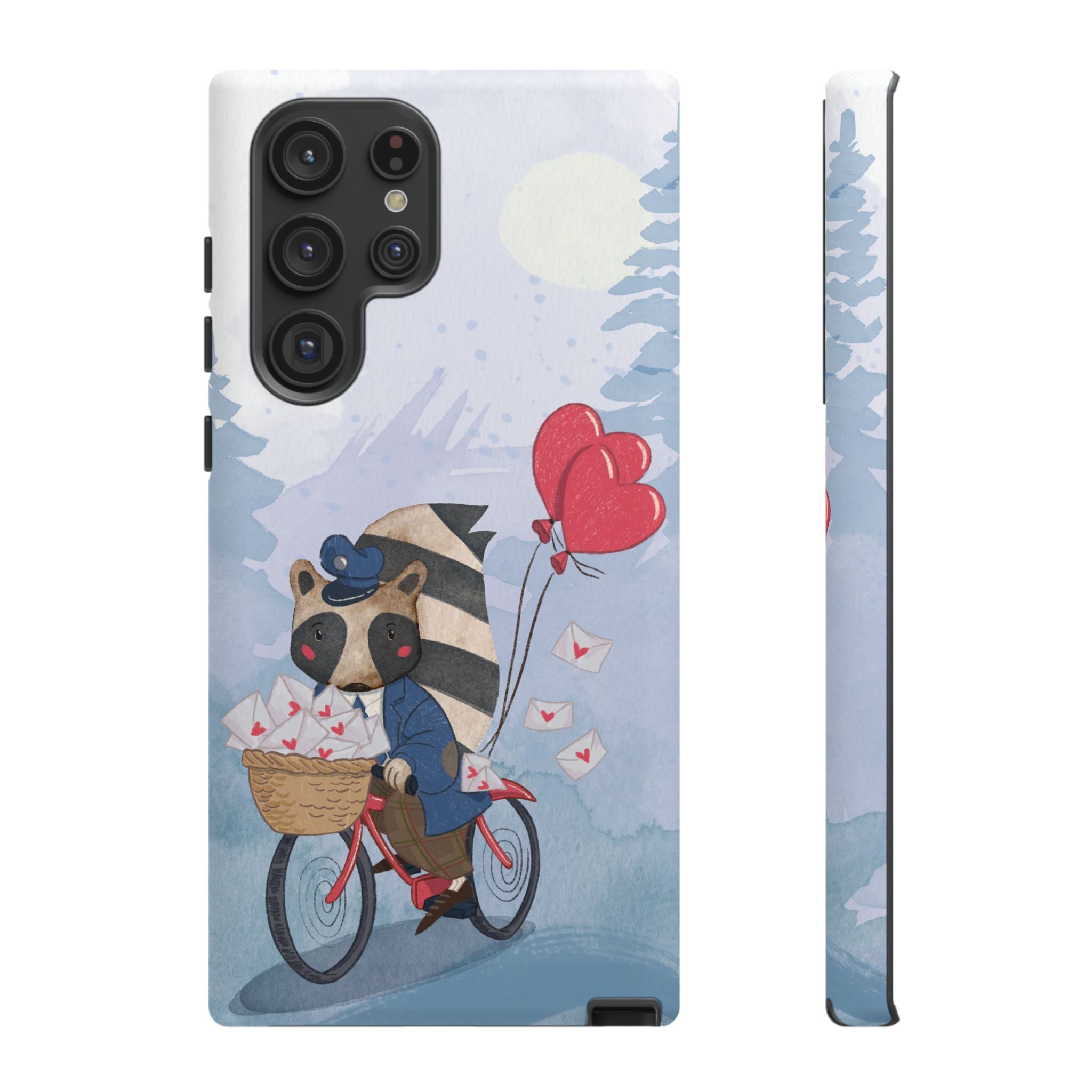 Cute Raccoon Phone Case, Tough Case for Animal Lovers, Valentine's Day Gift, Whimsical Phone Accessory, Gifts for Kids