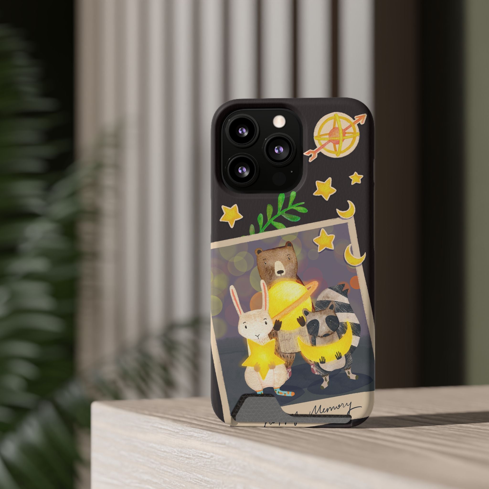 Whimsical Phone Case with Card Holder - Cute Animal Friends Design, Perfect Gift for Animal Lovers, Birthday, Everyday Use, Cute Accessory