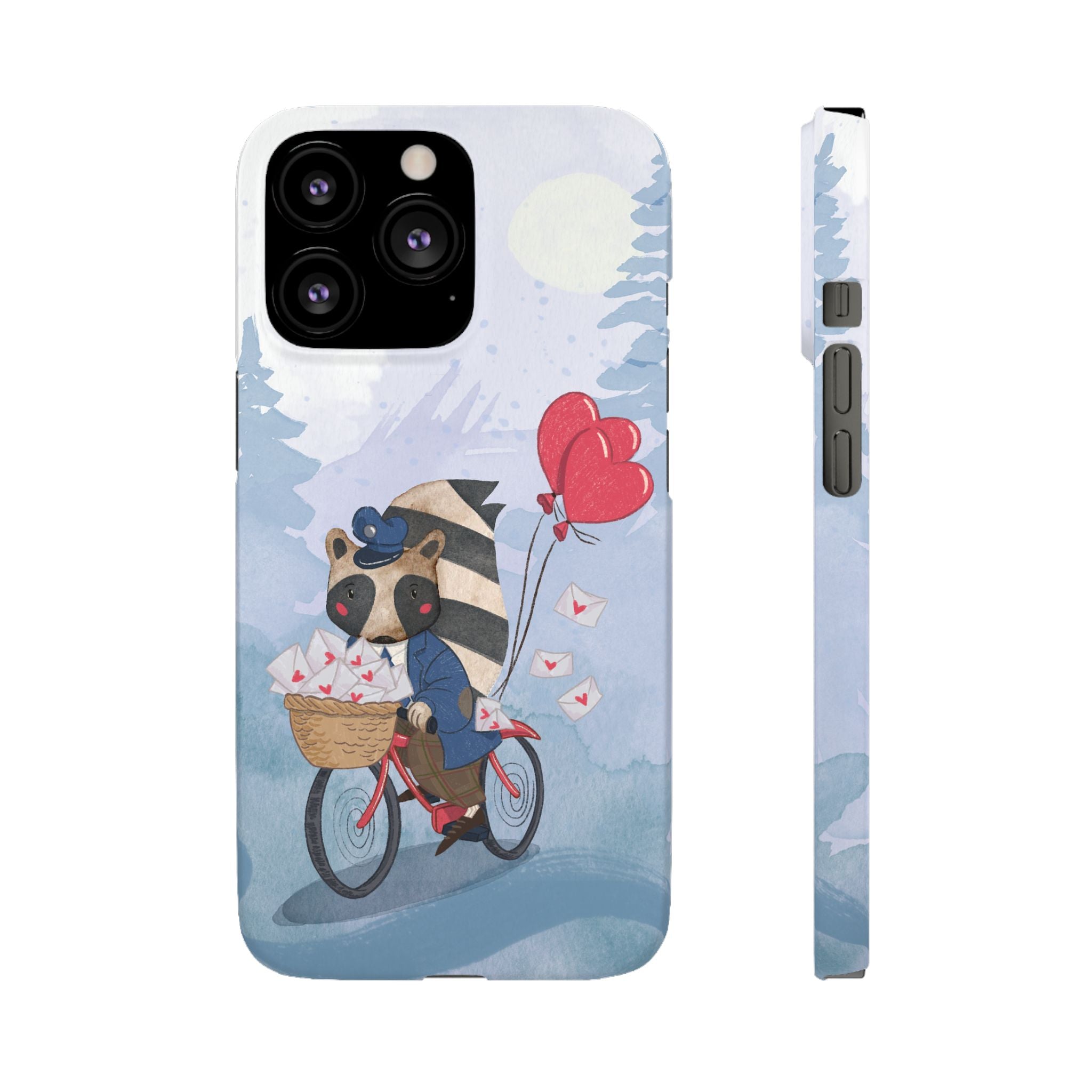 Whimsical Animal Snap Case with Love Balloons, Cute Phone Case, Valentine's Day Gift, Animal Lover Accessory, Creative Phone Cover