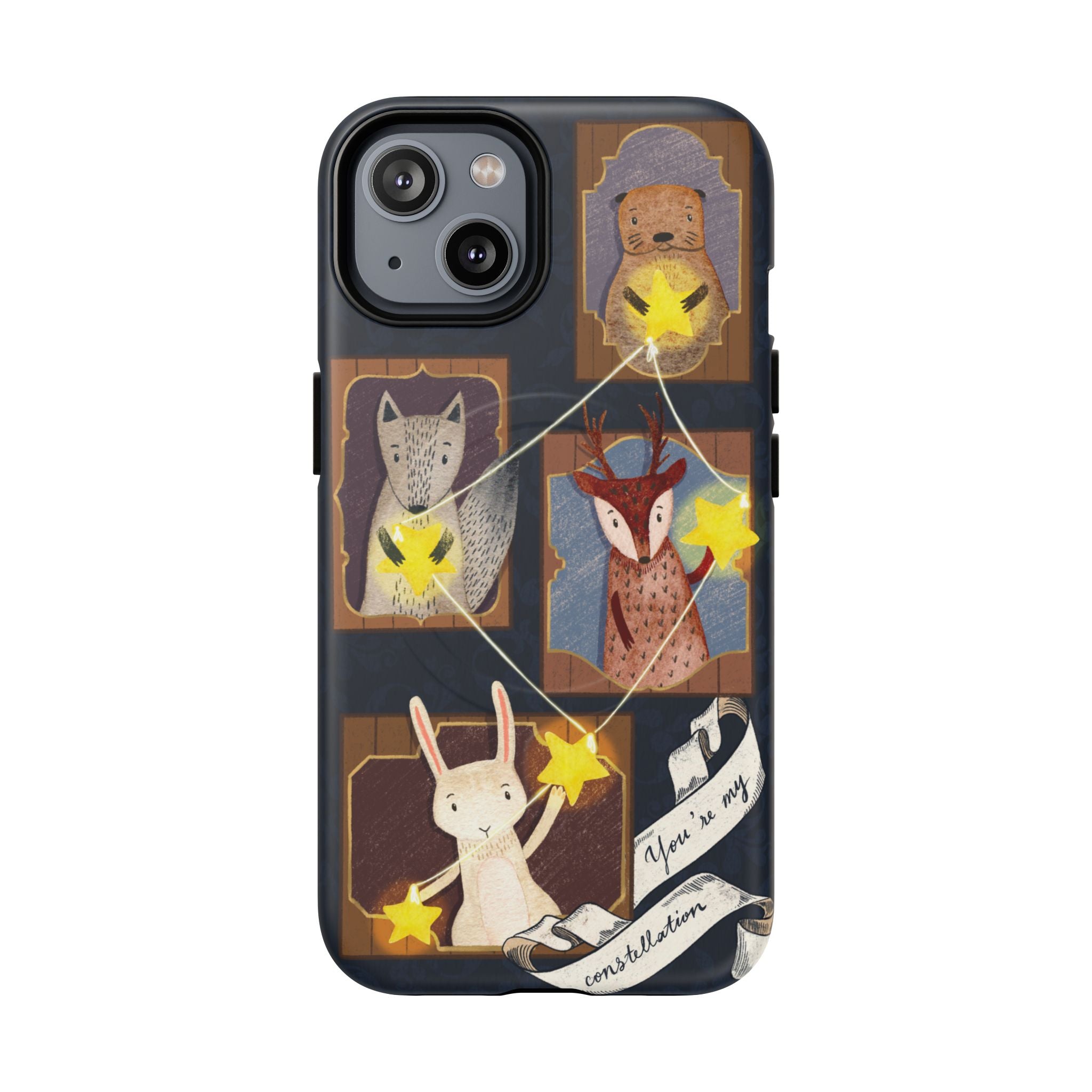 Celestial Animal Stars iPhone Case, Tough Magnetic Cover, Nature Theme, Unique Cute Animal Gifts, iPhone 14 15 16 pro max