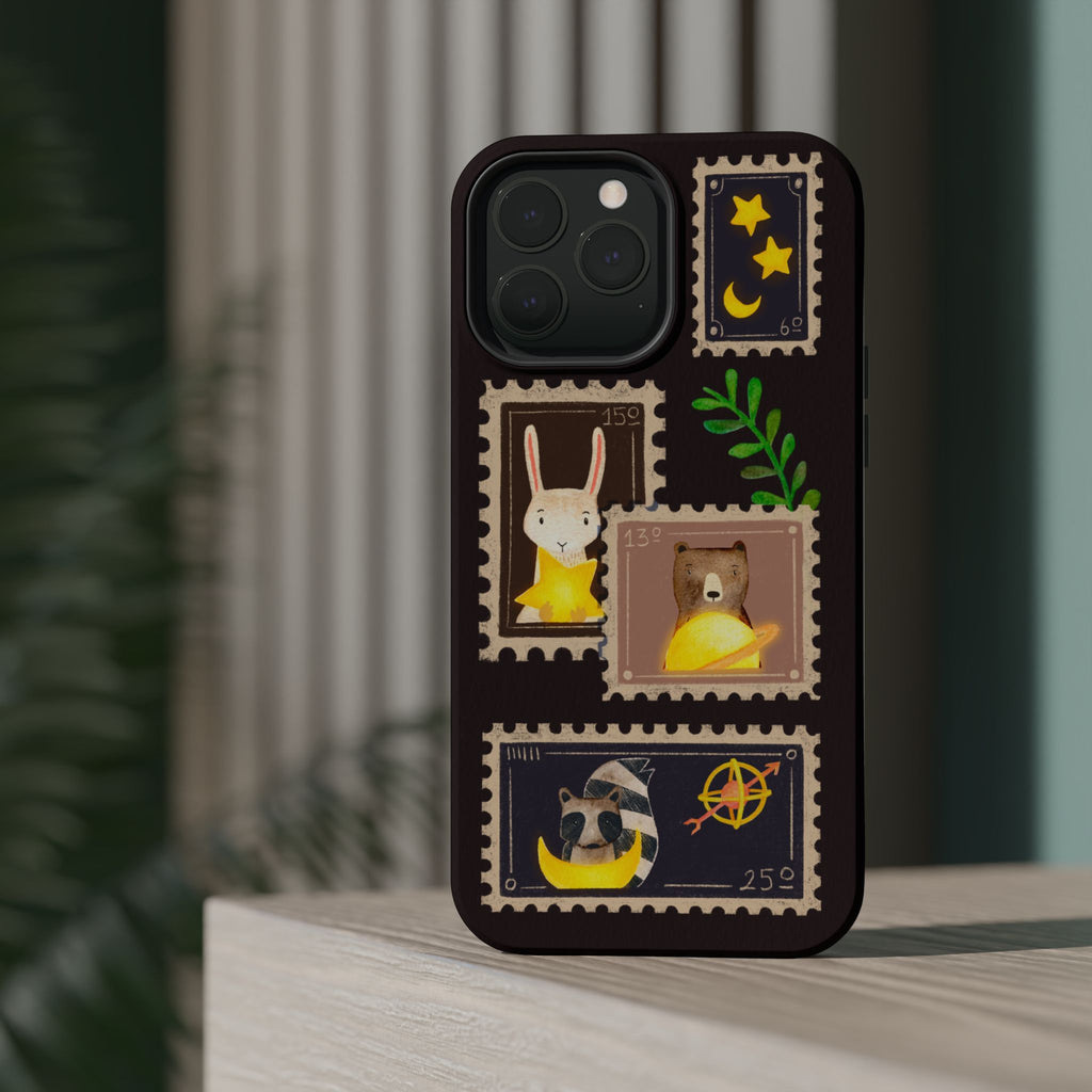 Cute Animal Stamp Phone Case, Quirky Gift for Animal Lovers, Personalized Case for Holidays, Unique Phone Accessory