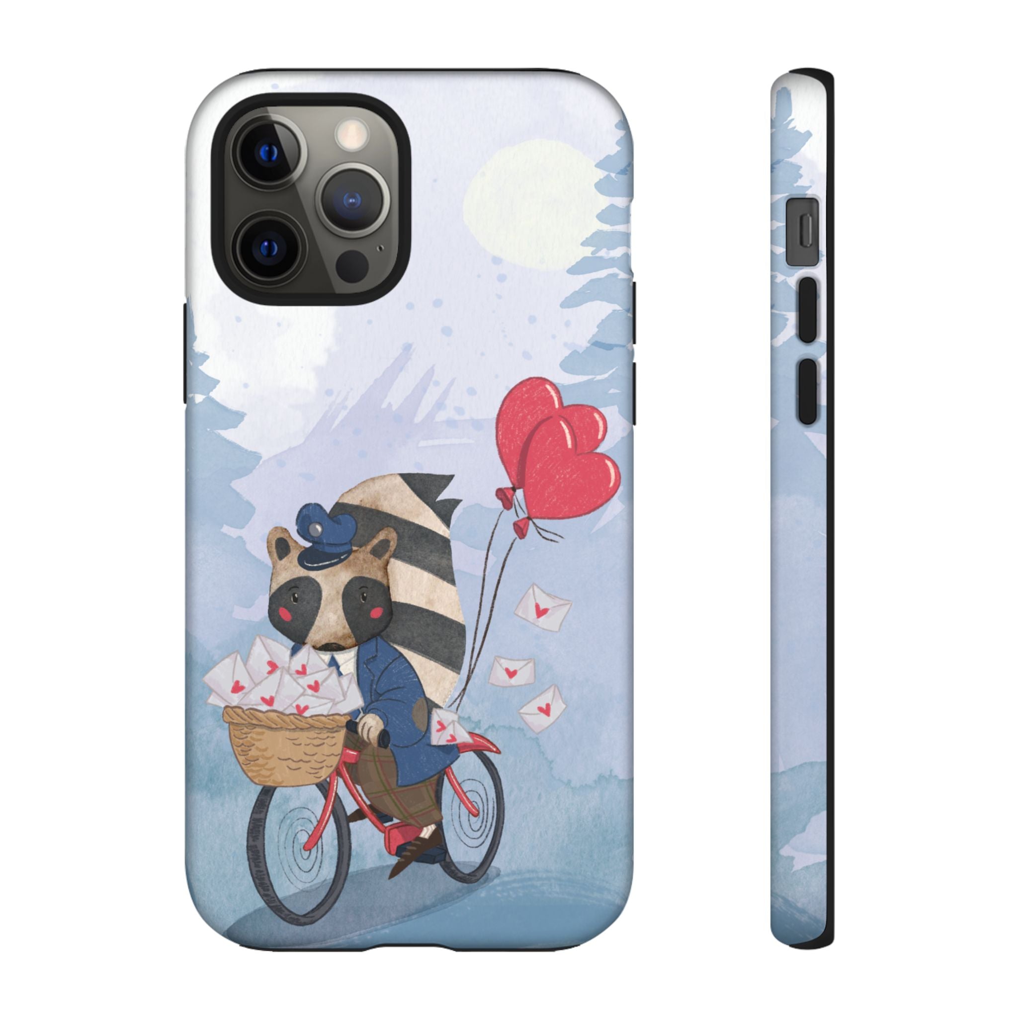 Cute Raccoon Phone Case, Tough Case for Animal Lovers, Valentine's Day Gift, Whimsical Phone Accessory, Gifts for Kids