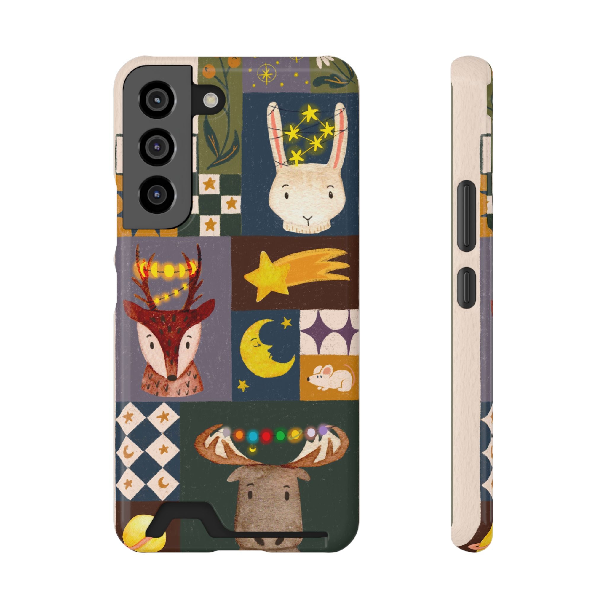 Magical Animal Phone Case with Card Holder - Cute Gift for Animal Lovers, Interesting Phone Accessory, Unique Holiday Gift, Nature-Inspired