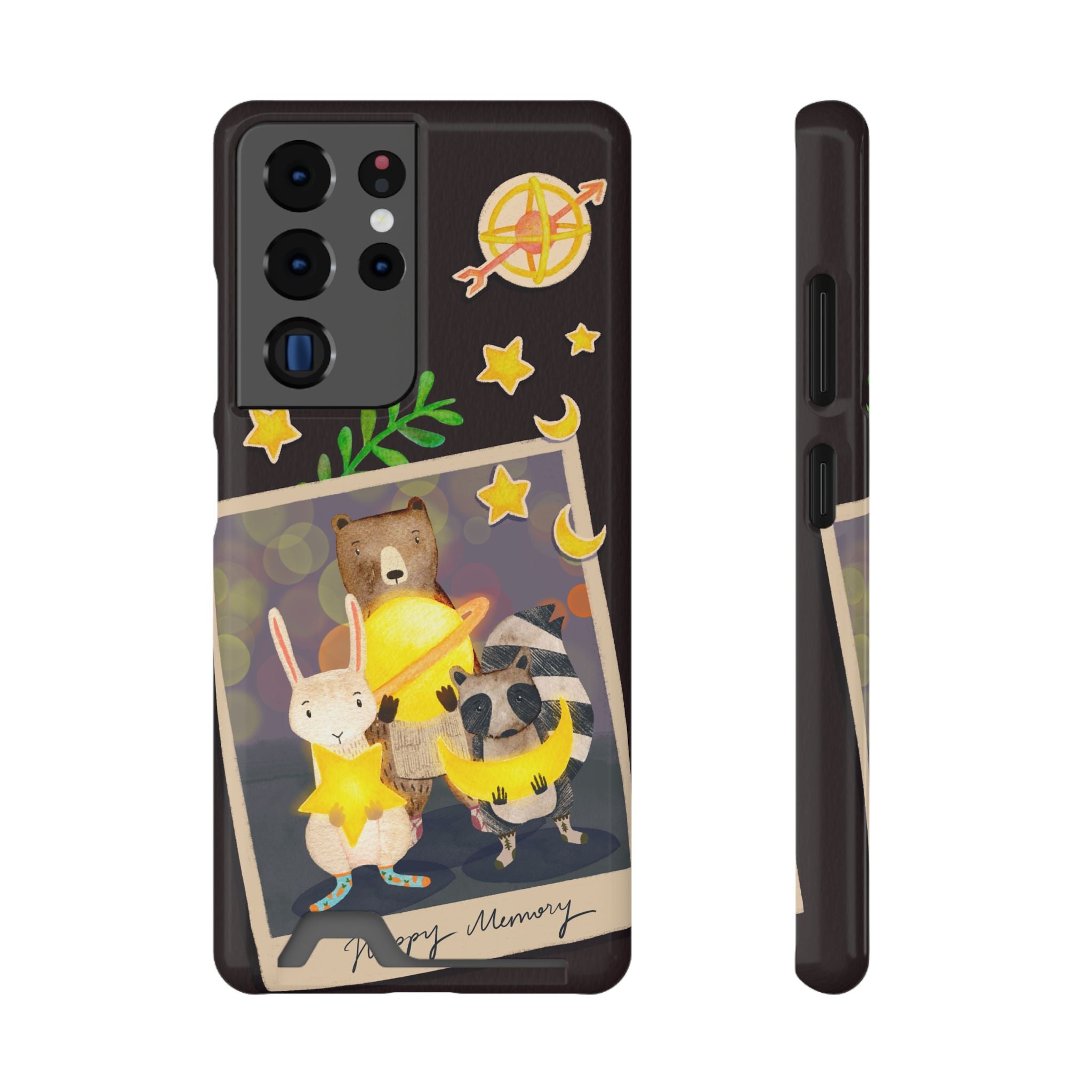 Whimsical Phone Case with Card Holder - Cute Animal Friends Design, Perfect Gift for Animal Lovers, Birthday, Everyday Use, Cute Accessory