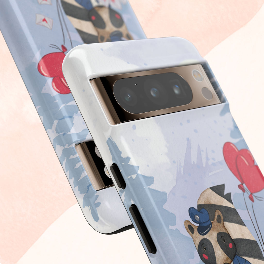 Cute Raccoon Phone Case, Tough Case for Animal Lovers, Valentine's Day Gift, Whimsical Phone Accessory, Gifts for Kids