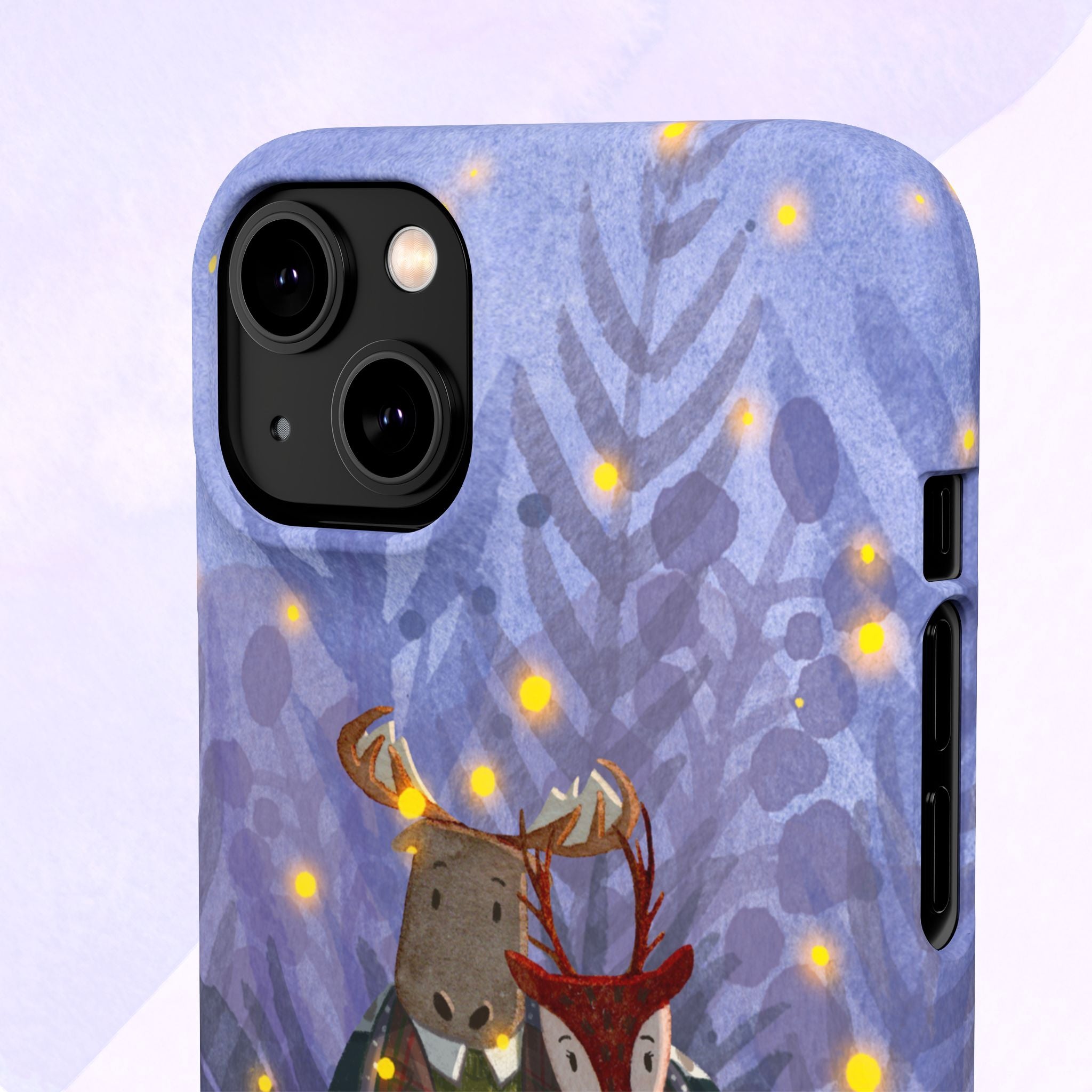 Whimsical Animal Lovers Snap Cases - Cozy Phone Protection, Gift for Nature Lovers, Holiday Decor, Cute Character Design, Animal Couple