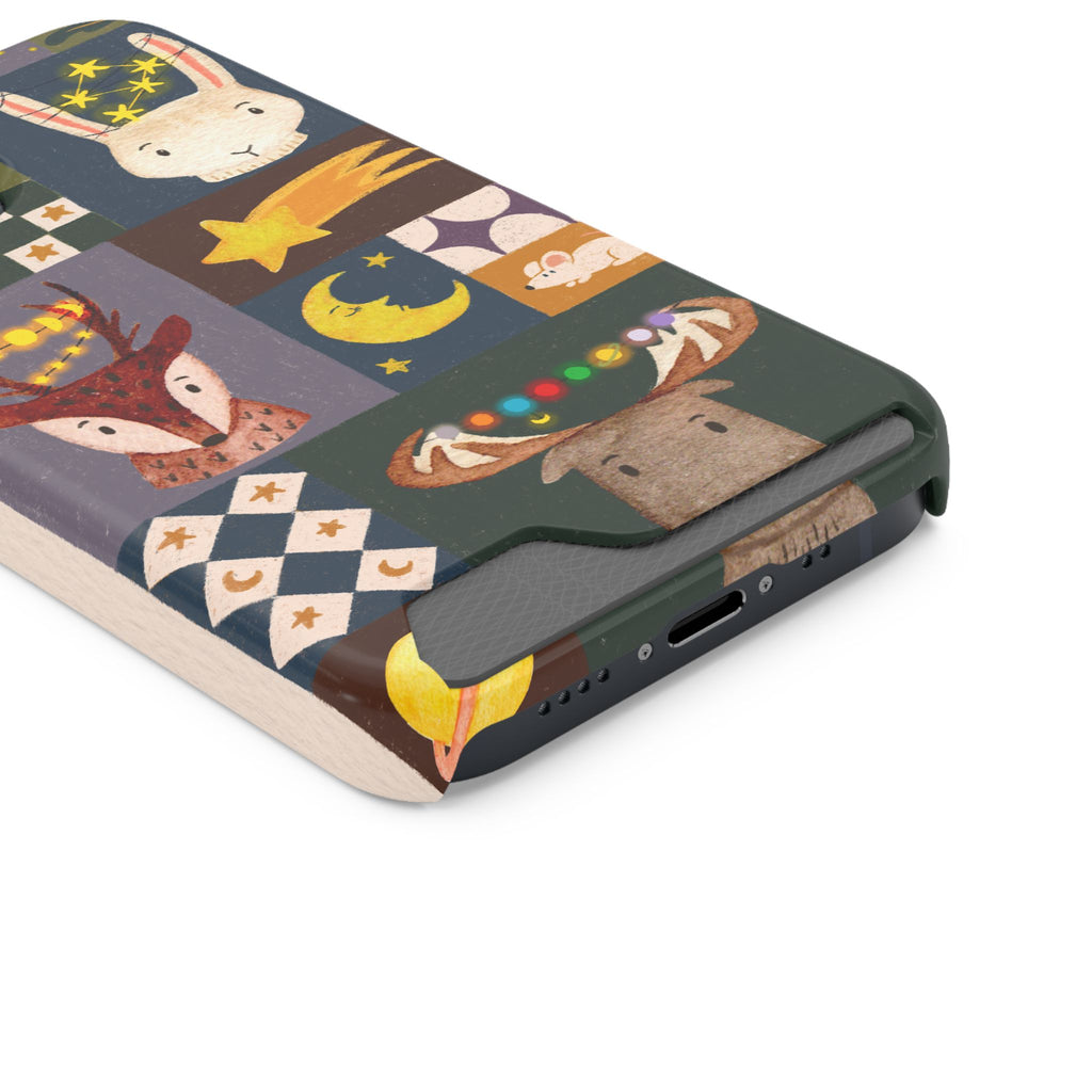 Magical Animal Phone Case with Card Holder - Cute Gift for Animal Lovers, Interesting Phone Accessory, Unique Holiday Gift, Nature-Inspired