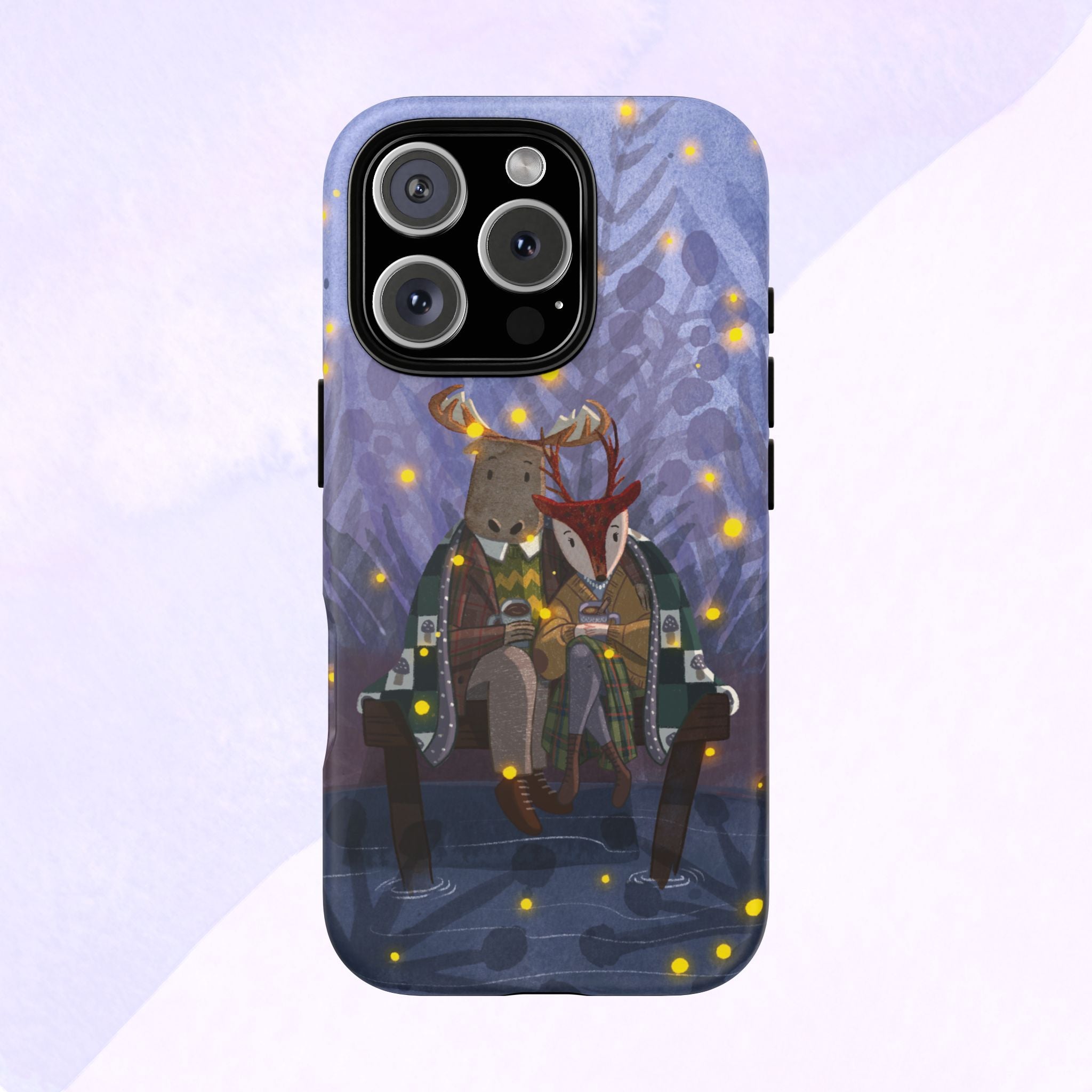 Cozy Couple Phone Case, Cute Animal Lovers Gift, Nature Aesthetic, Perfect for Holidays, Personalized Phone Accessories, Gift for Her