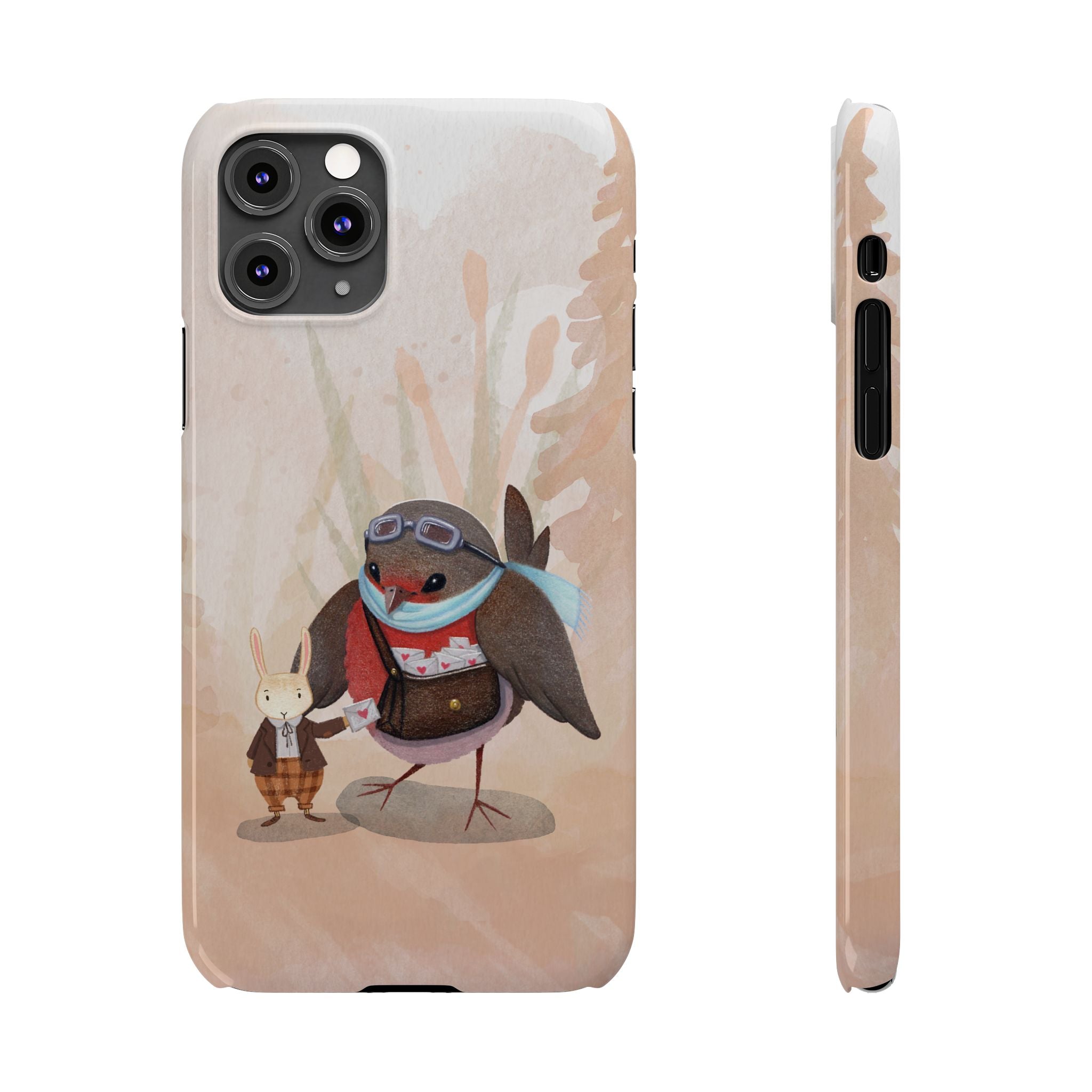 Whimsical Animal Slim Phone Cases - Cute Bird and Rabbit Design, Perfect for Animal Lovers, Gifts for Kids and Teens, Ideal for Birthdays,