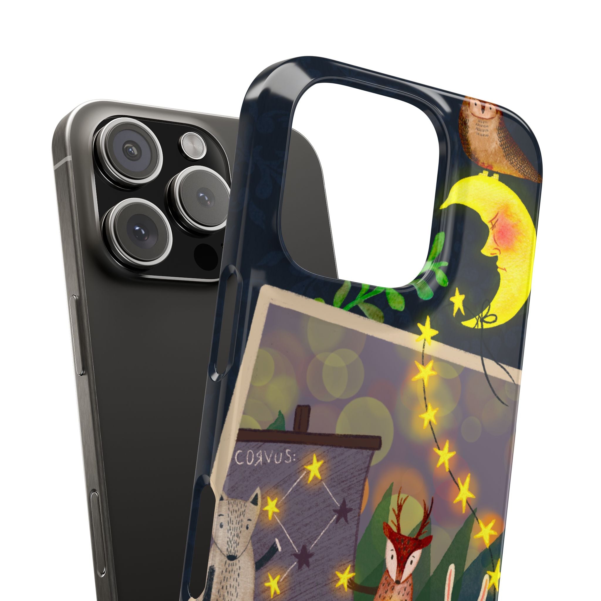 Constellation Friends iPhone Case, Starlit Woodland Photo Cover, Cute Gift for Birthday, Kawaii Design, iPhone 7 8 X XR XS 11 12 13 14 15 16