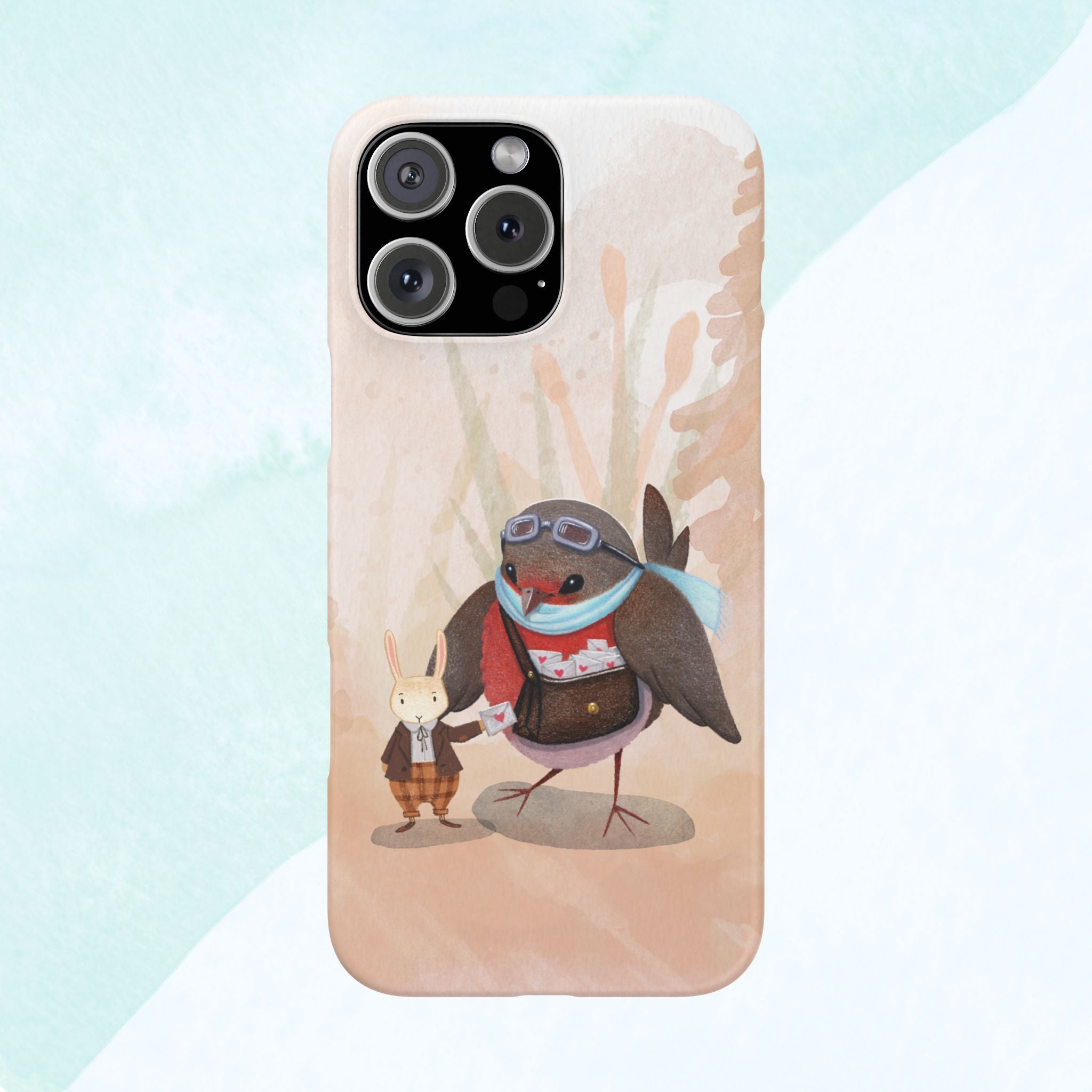 Whimsical Animal Snap Cases, Cute Phone Case, Handmade Bird and Bunny Design, Gift for Animal Lovers, Unique Smartphone Cover