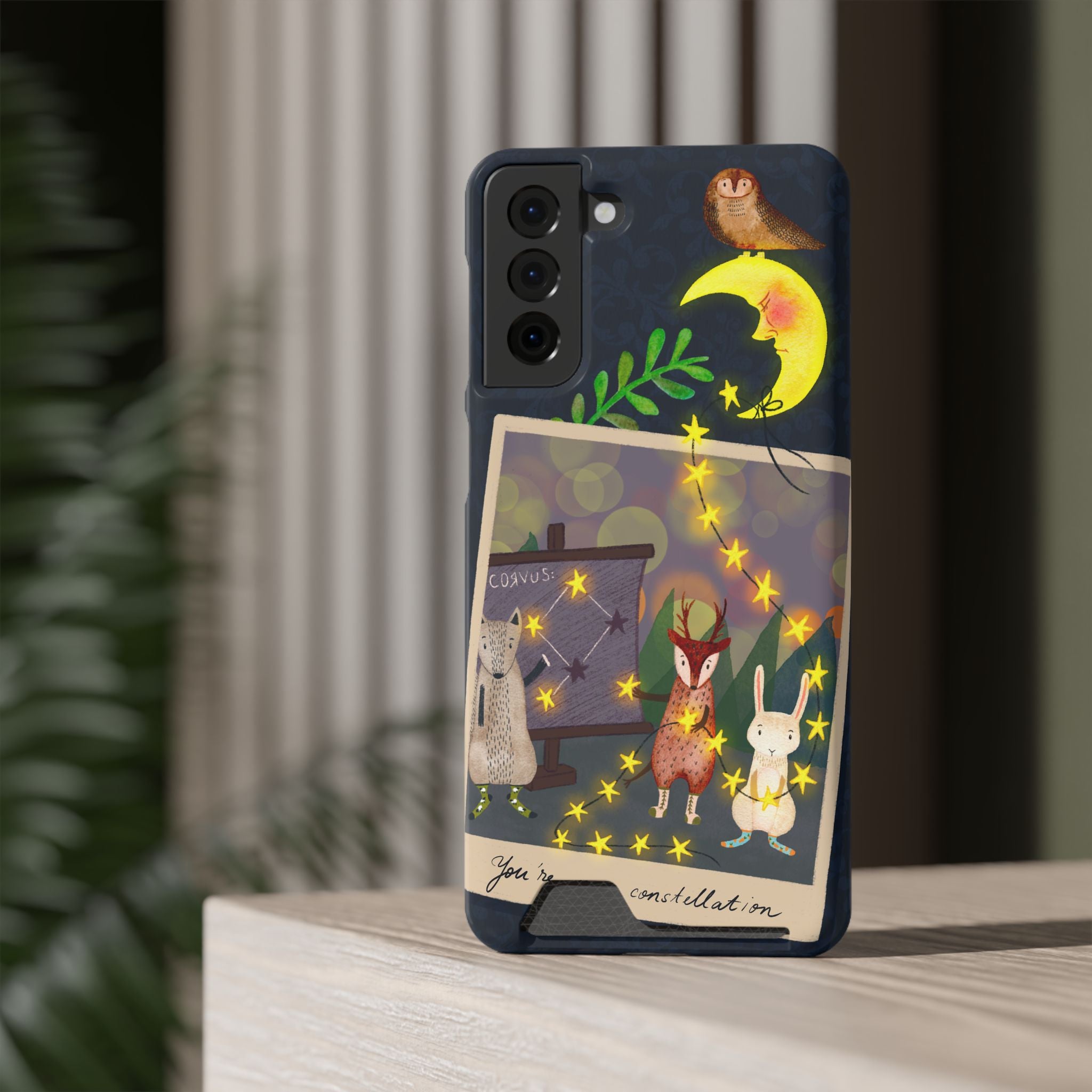 Woodland Astronomy Class Phone Case - Whimsical Forest Animals Learning Constellations - Cute iPhone 13/Samsung Case